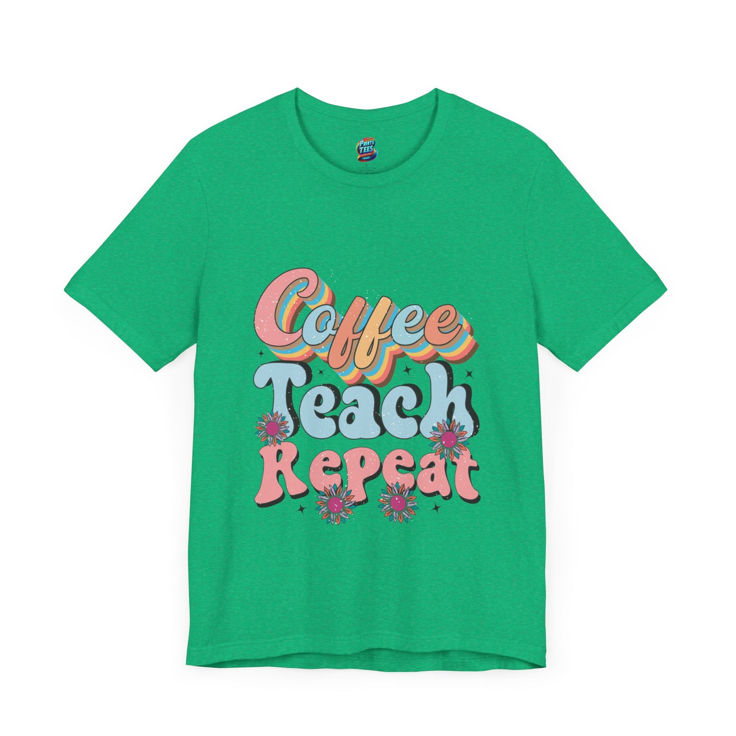 Coffee-Teach-Repeat-Jersey Knit T-Shirt