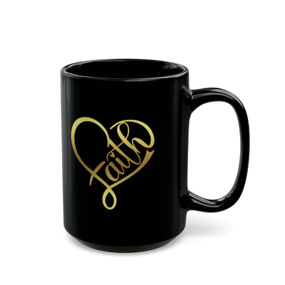 Faith Heart-Black Mug (11oz, 15oz)