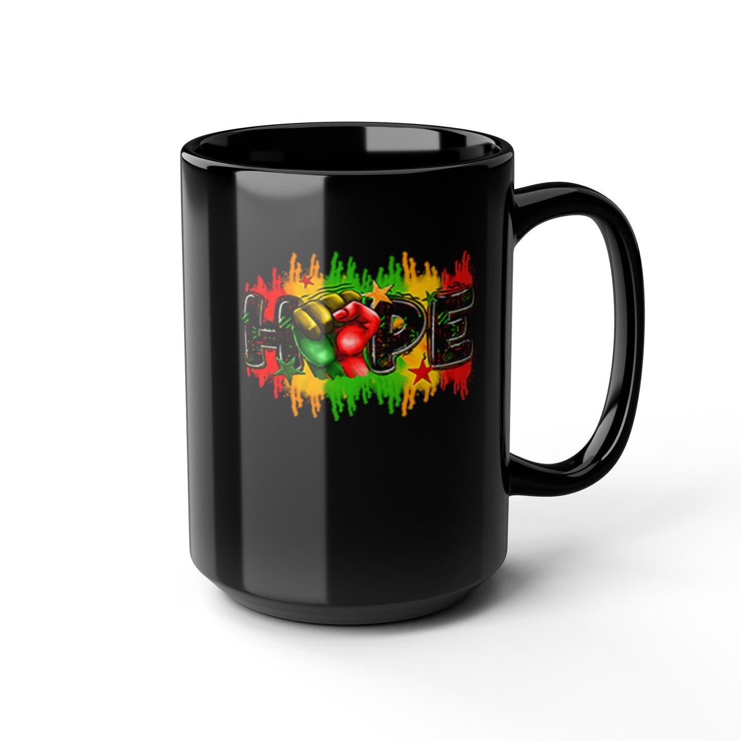 Hope Fist-Black Mug (11oz, 15oz)