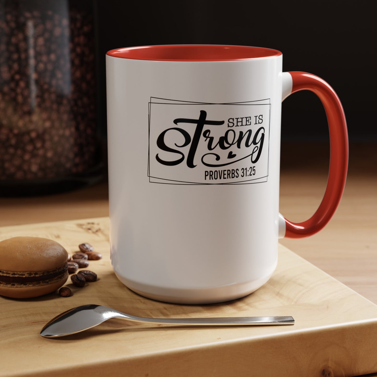 She is Strong-Accent Coffee Mug (11, 15oz)