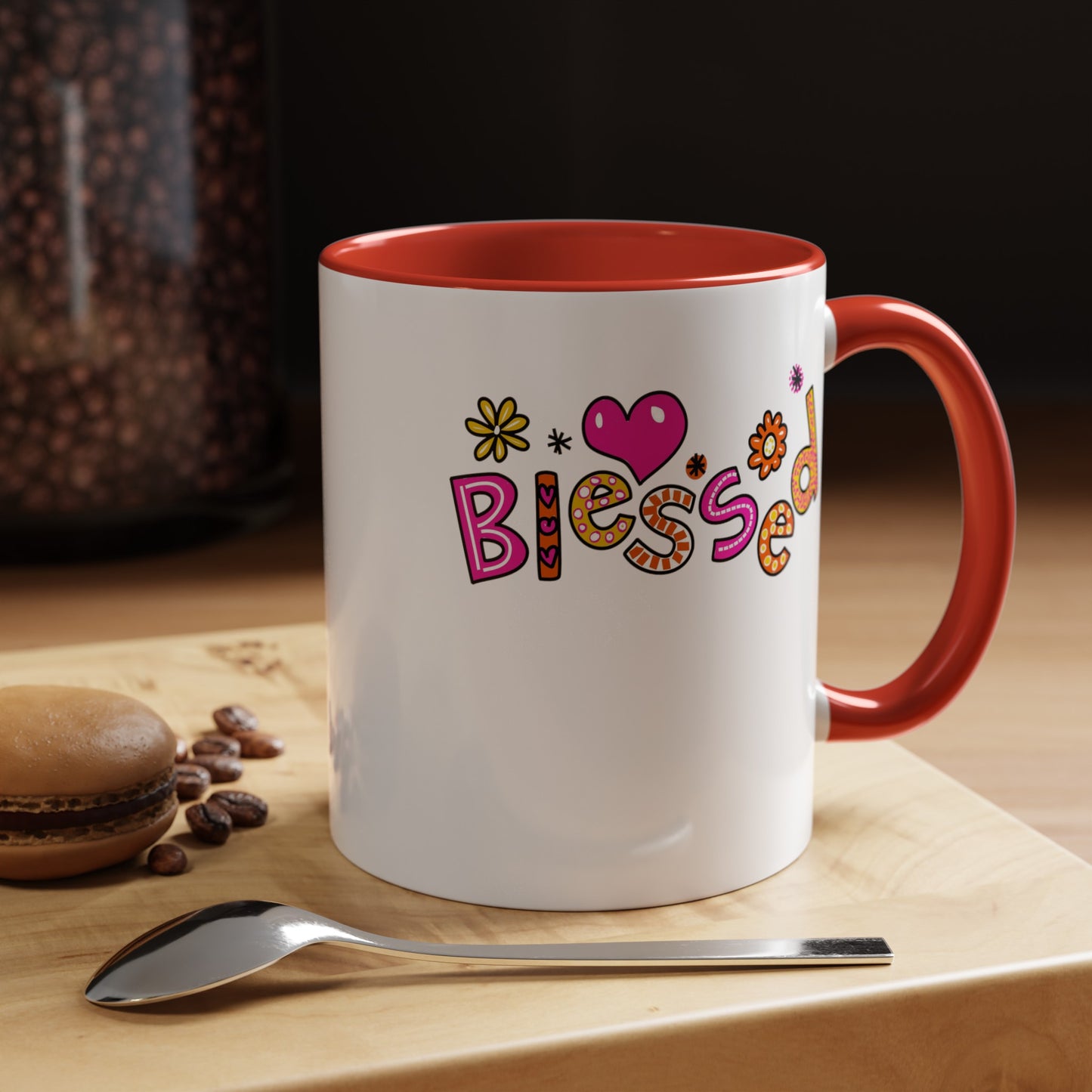 Blessed Flowers-Accent Coffee Mug (11, 15oz)