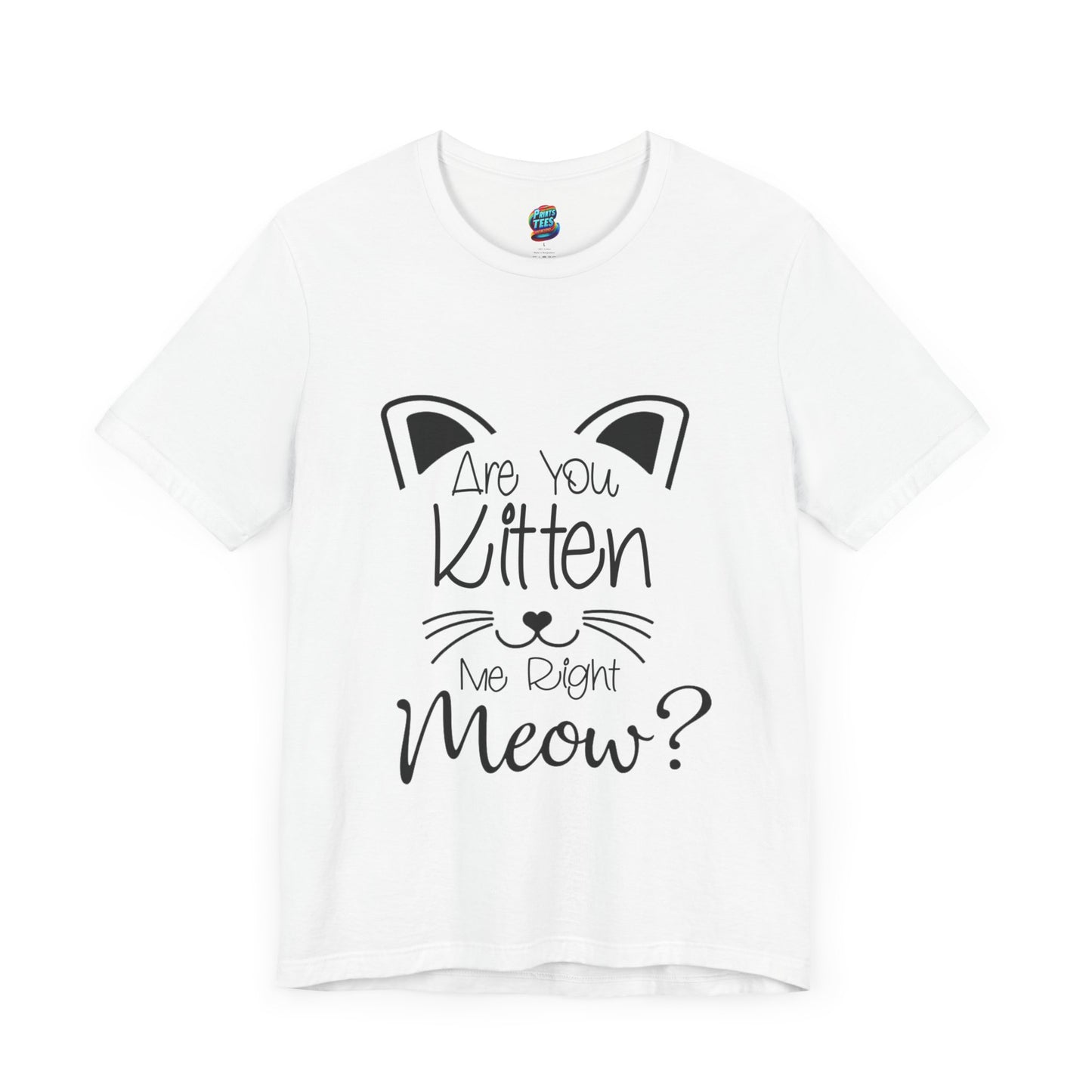 Are You Kitten Me Black-Jersey Knit T-Shirt