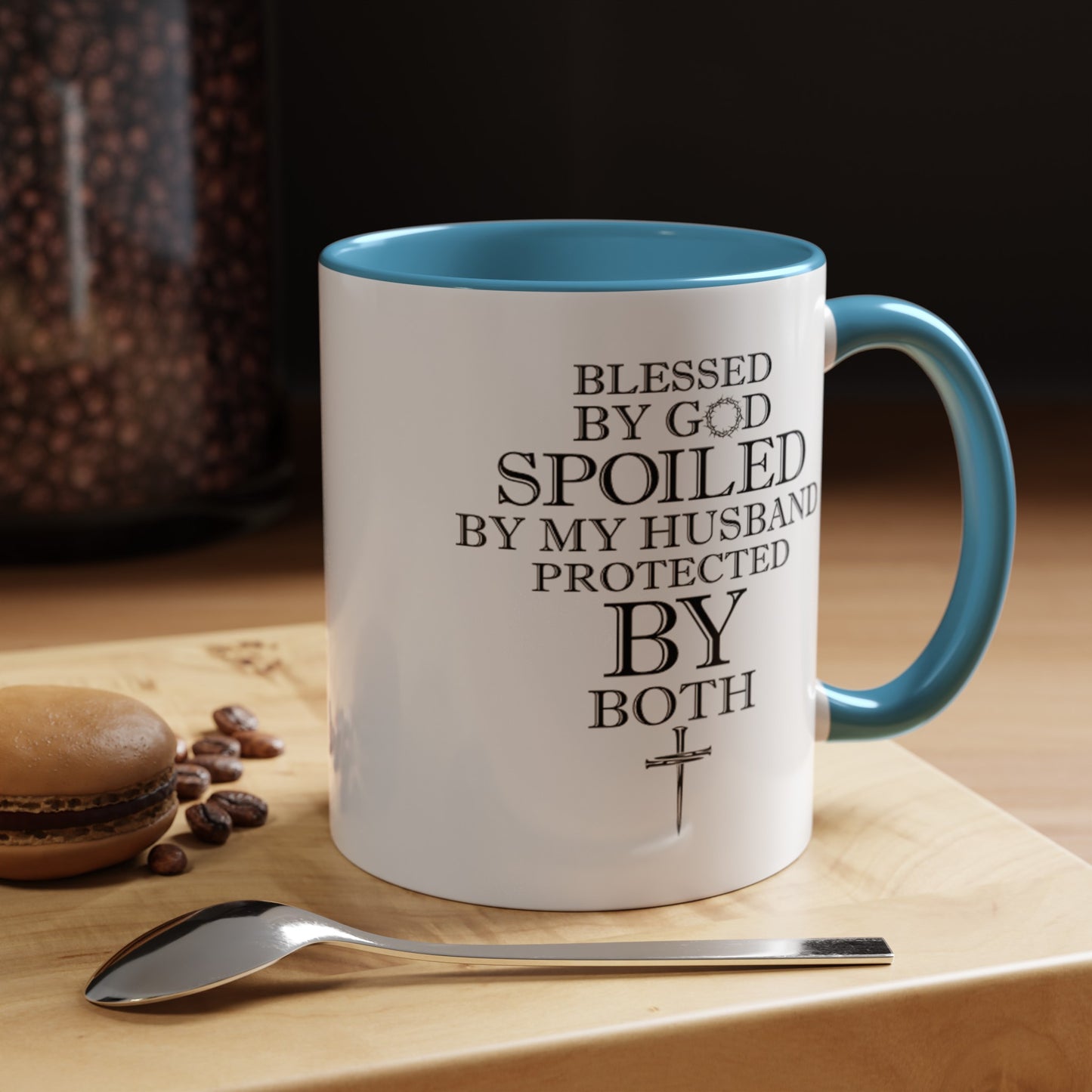 Blessed by God-Accent Coffee Mug (11, 15oz)