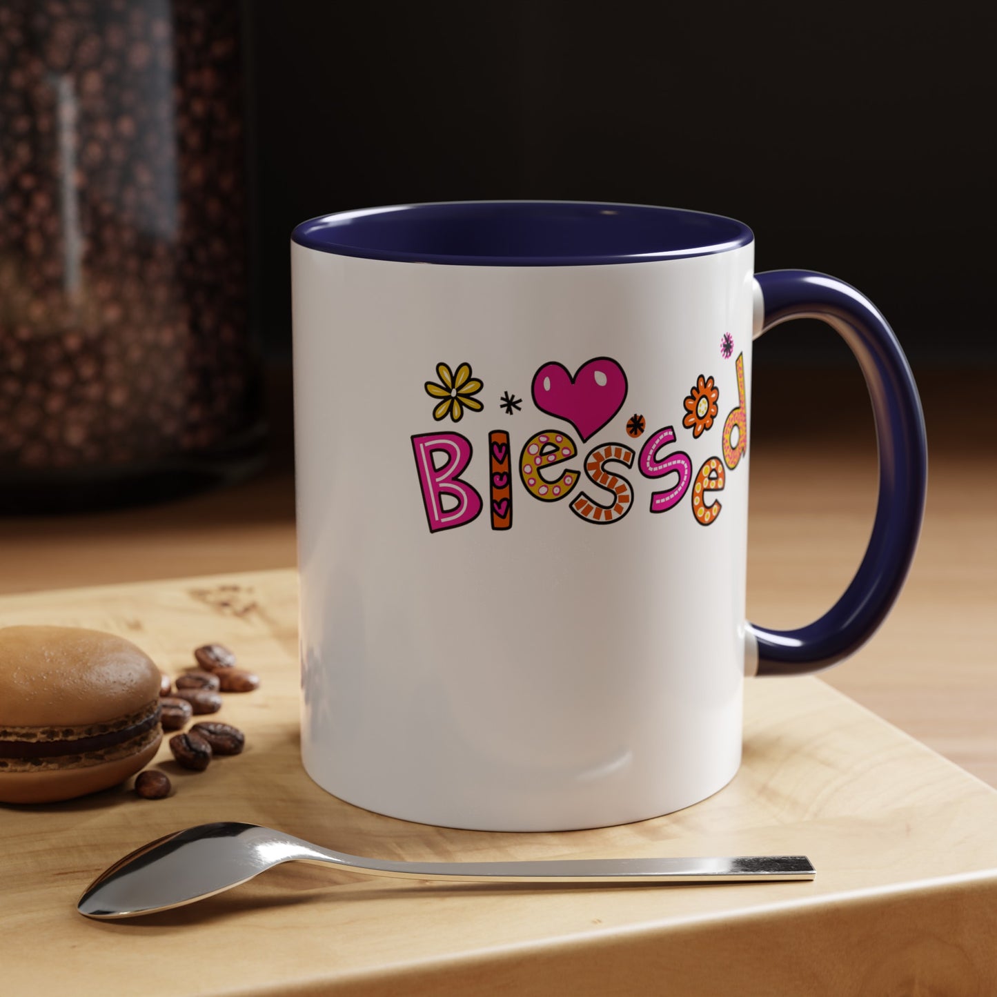 Blessed Flowers-Accent Coffee Mug (11, 15oz)