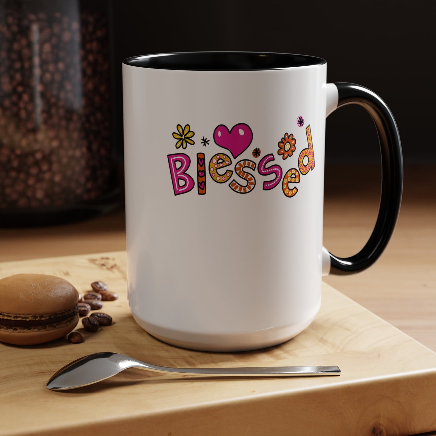 Blessed Flowers-Accent Coffee Mug (11, 15oz)