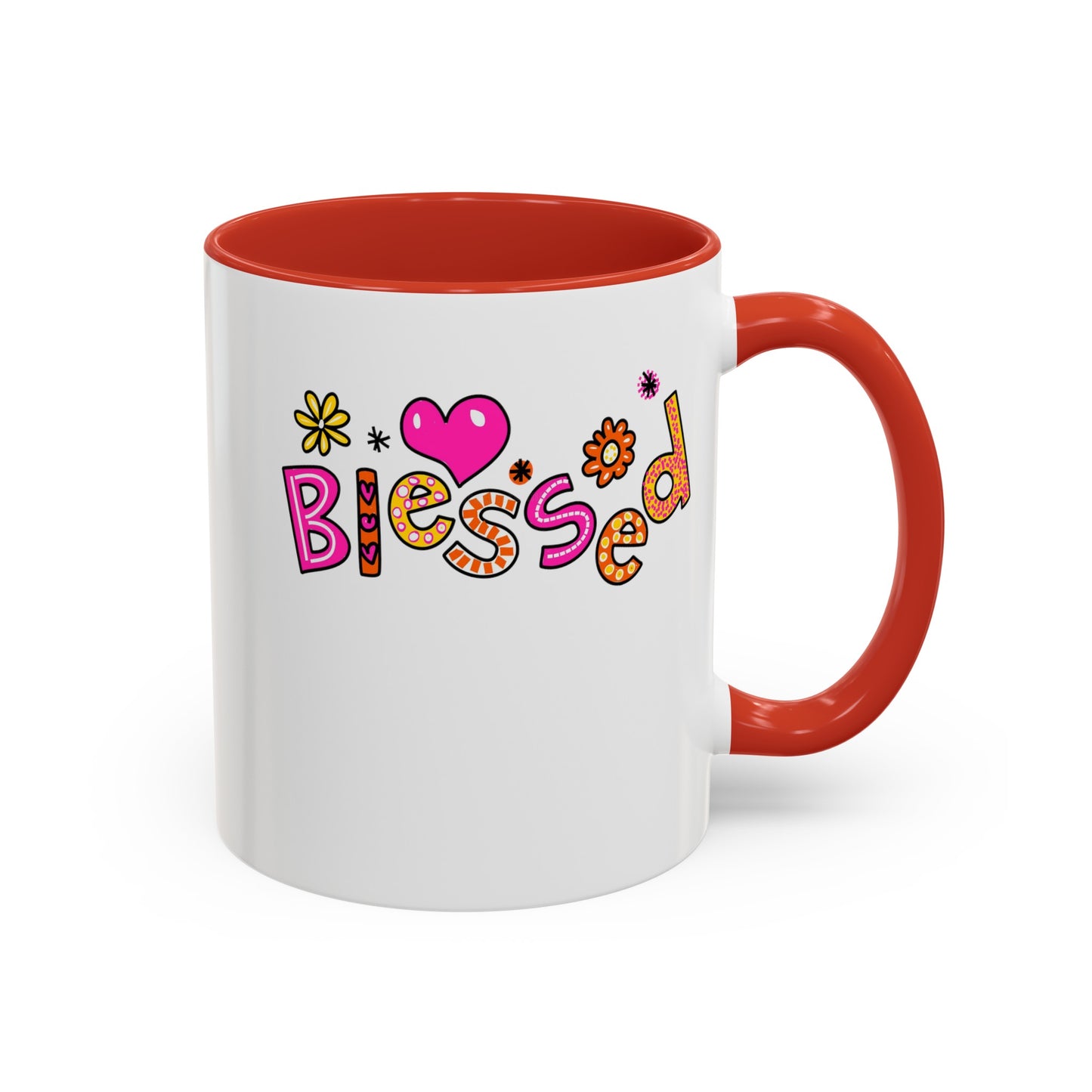 Blessed Flowers-Accent Coffee Mug (11, 15oz)