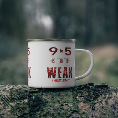 9 to 5-Enamel Camping Mug, 12oz