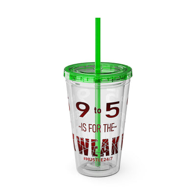 9 to 5-Sunsplash Acrylic Tumbler with Straw, 16oz