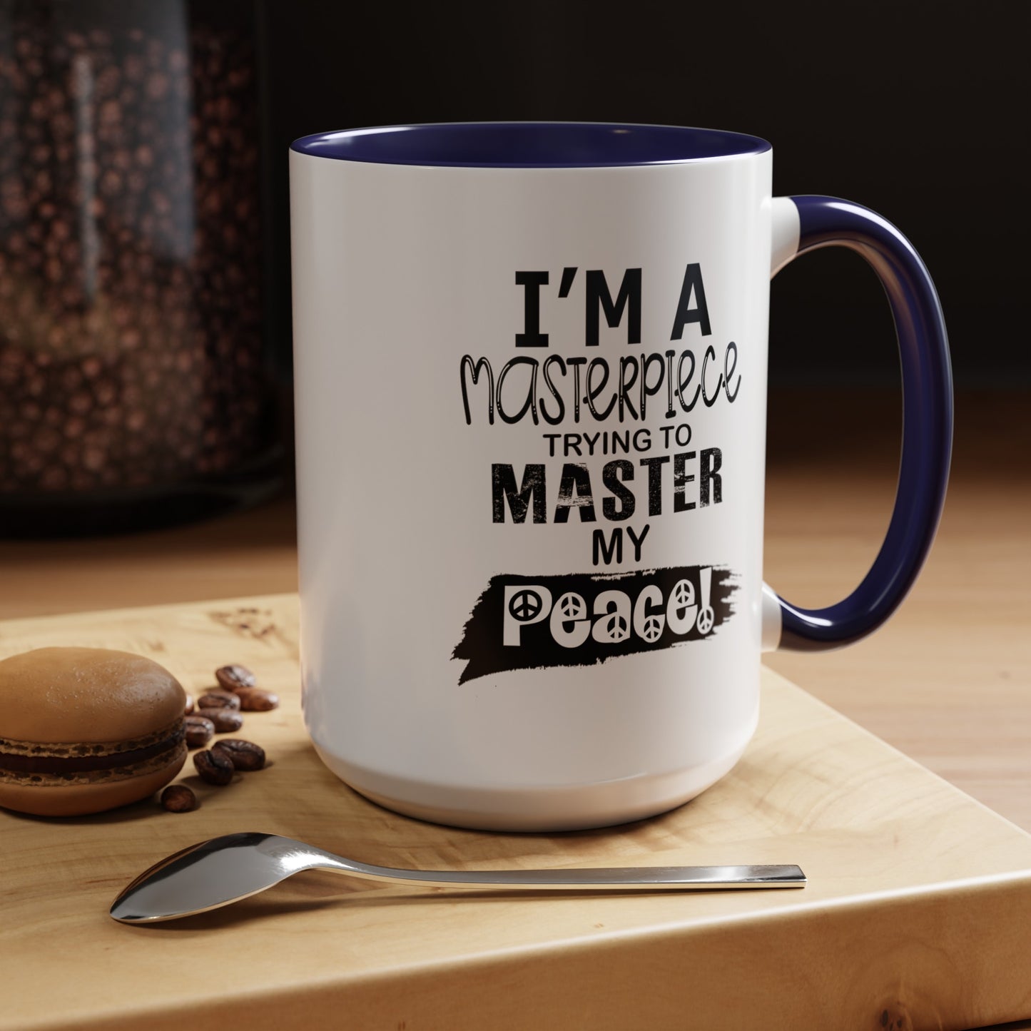 Master Peace-Black-Accent Coffee Mug (11, 15oz)