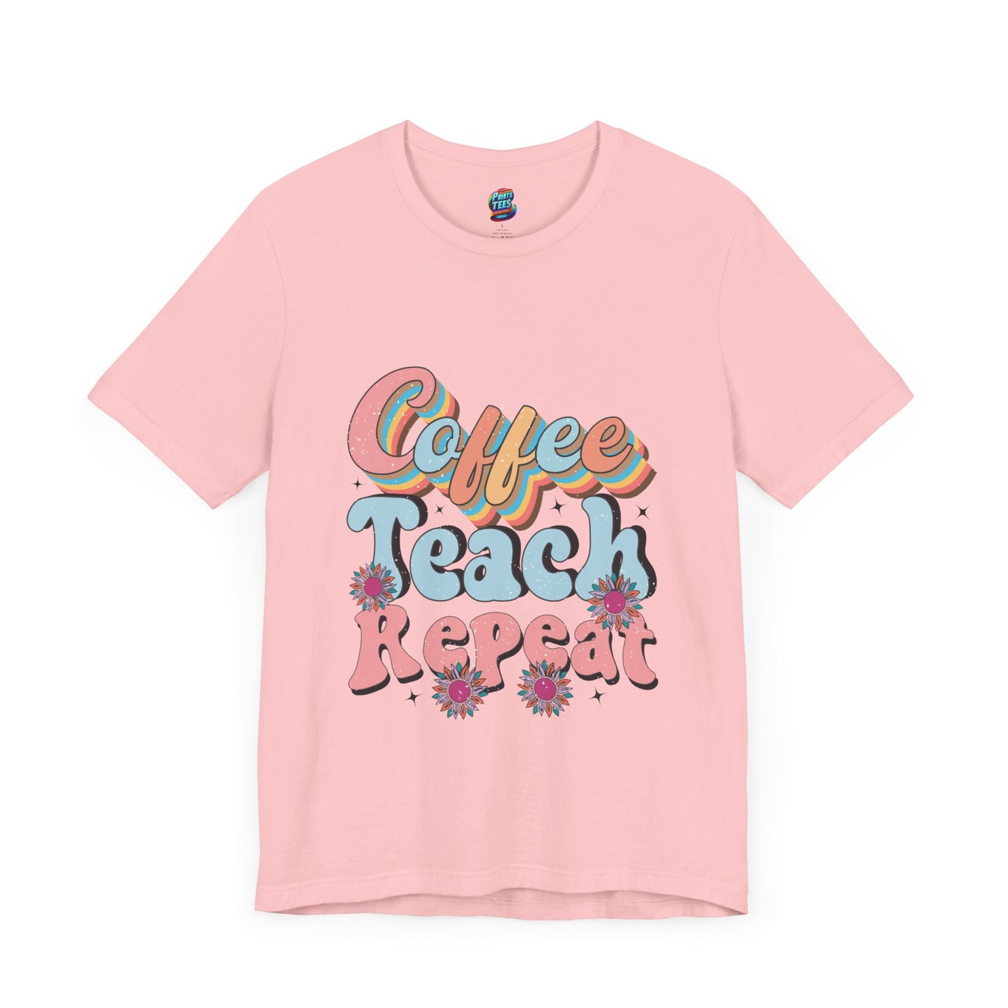 Coffee-Teach-Repeat-Jersey Knit T-Shirt