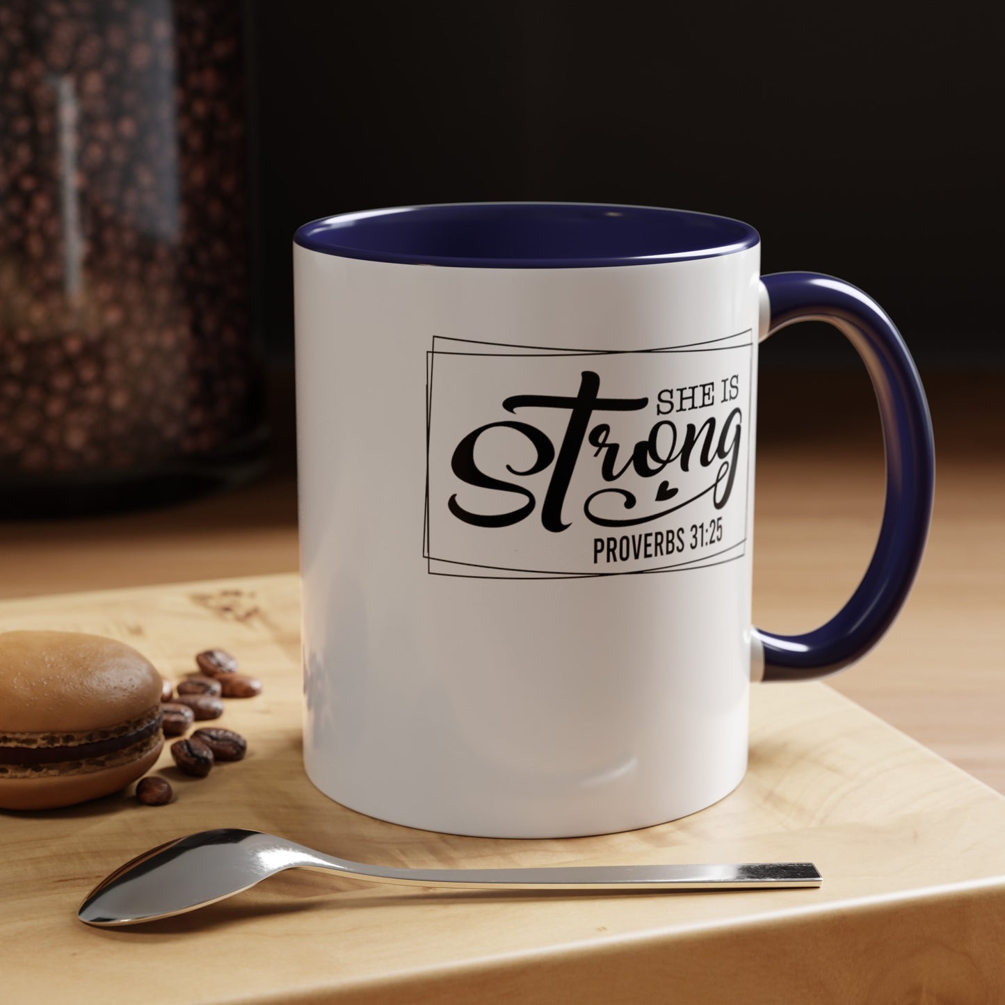 She is Strong-Accent Coffee Mug (11, 15oz)