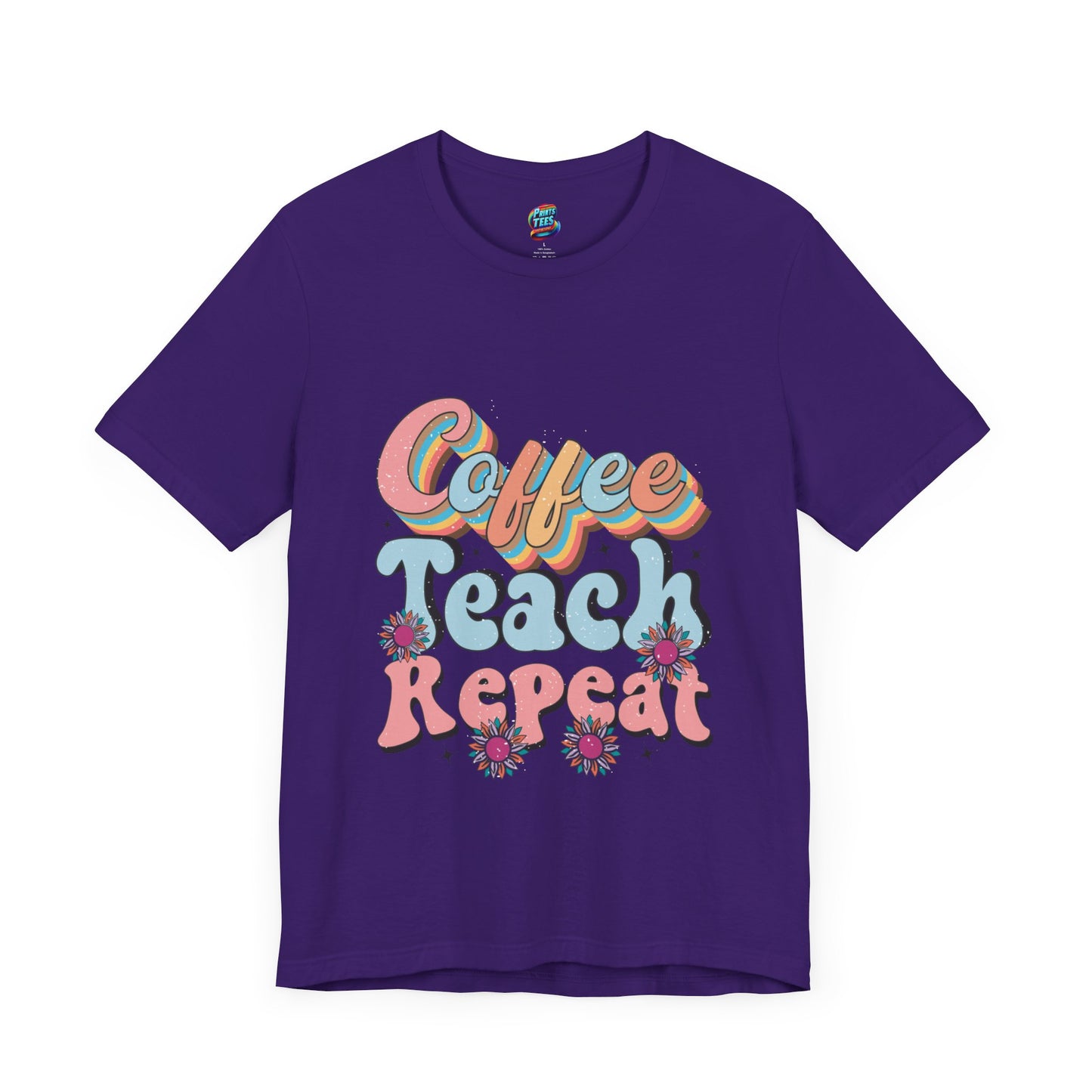 Coffee-Teach-Repeat-Jersey Knit T-Shirt