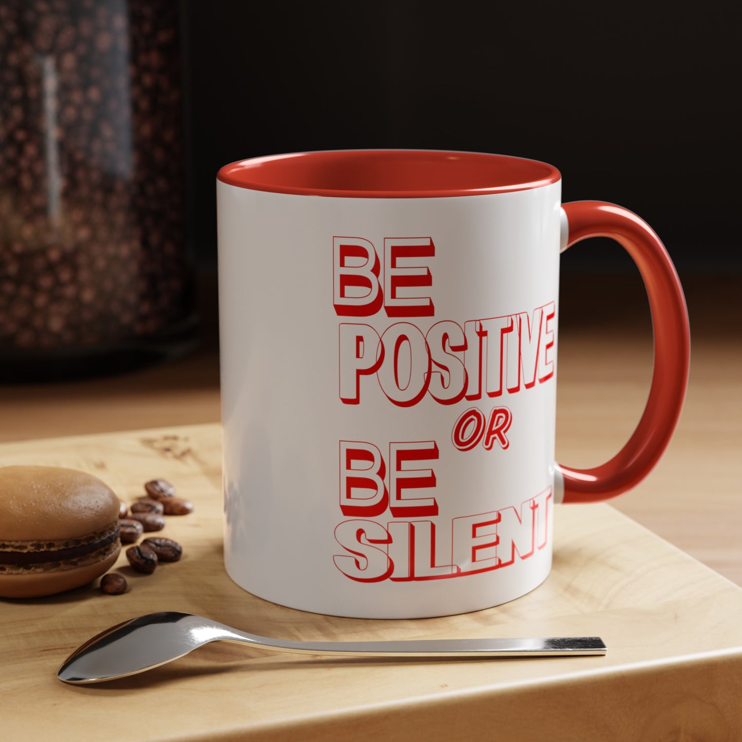 Be Positive-Accent Coffee Mug (11, 15oz)