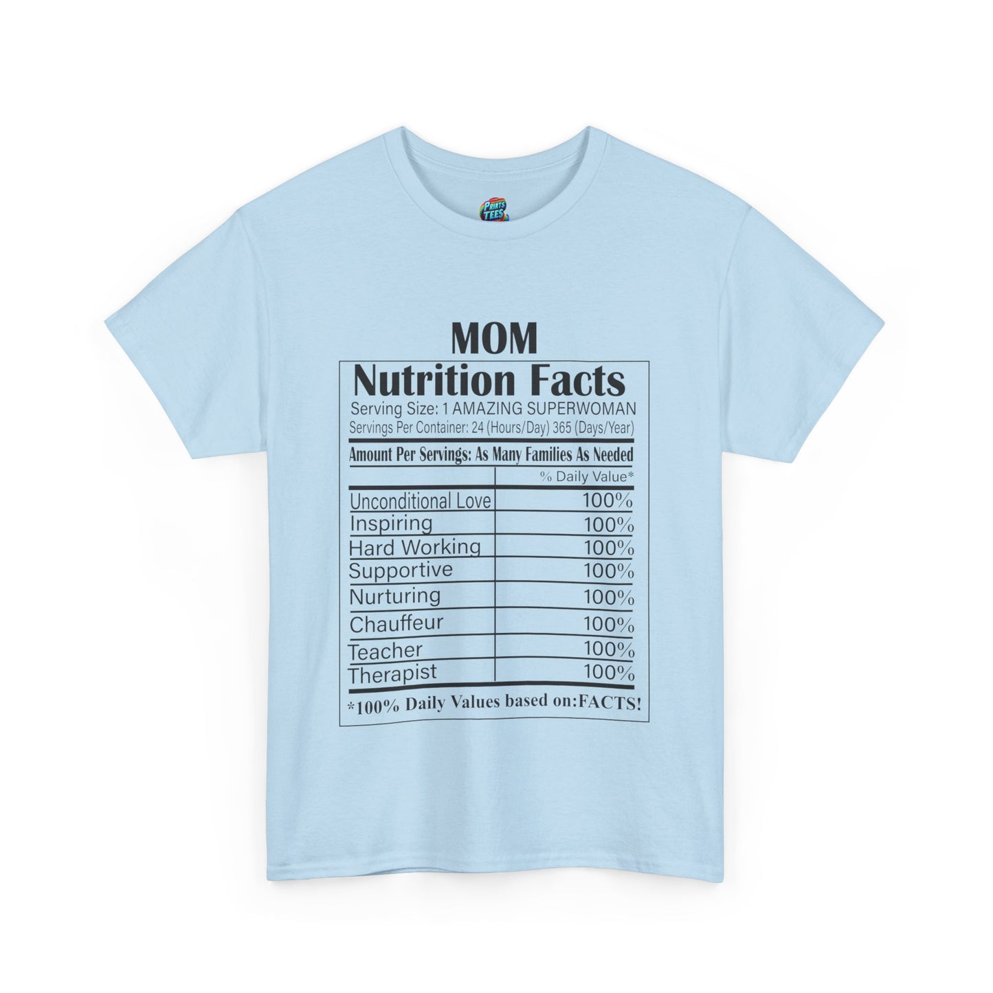 Mom-Nutritional Facts-Heavy Cotton Classic Tee