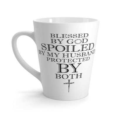 Blessed by God-Latte Mug, 12oz