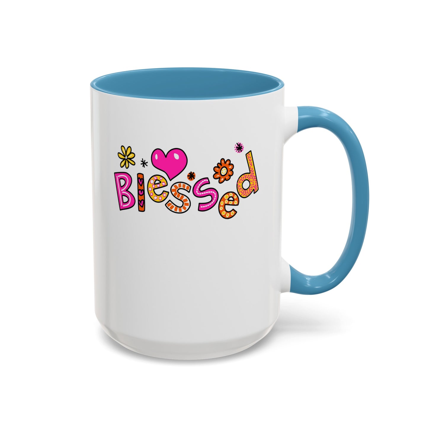 Blessed Flowers-Accent Coffee Mug (11, 15oz)