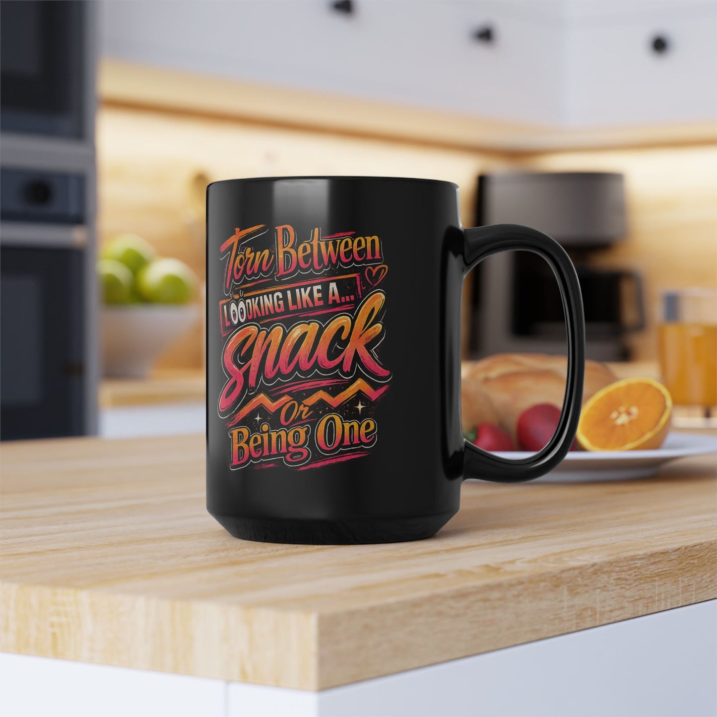 A Snack-Funny Black Mug (15oz)