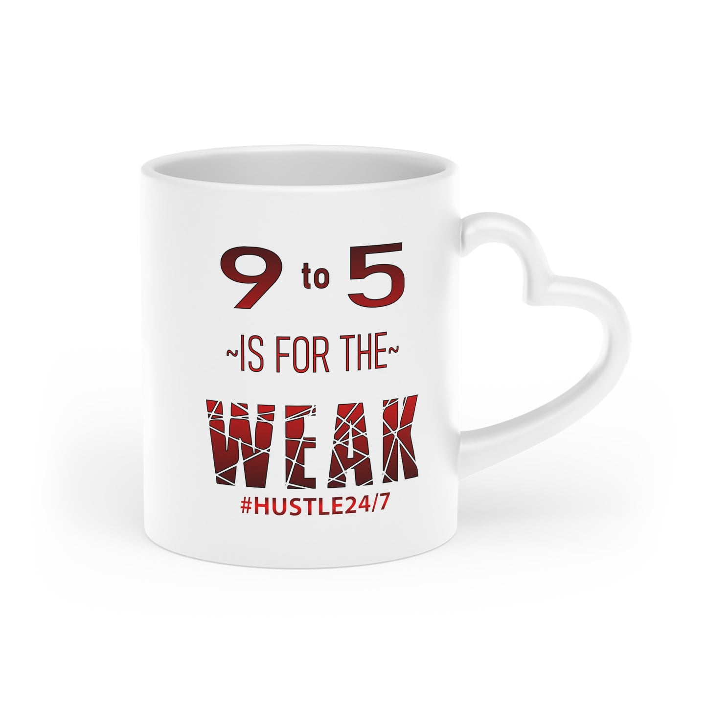 9 to 5-Heart Shape Mug, 11oz