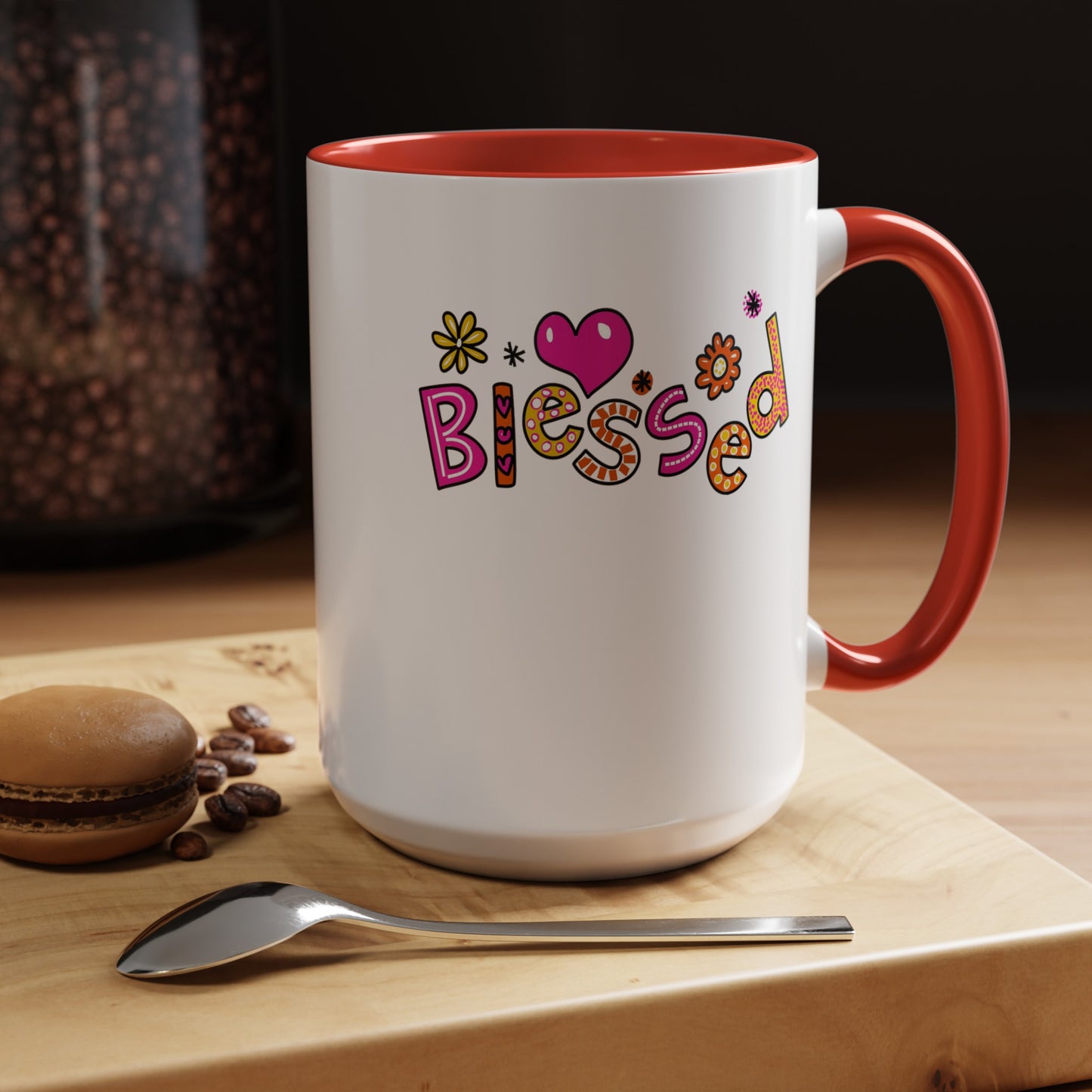 Blessed Flowers-Accent Coffee Mug (11, 15oz)