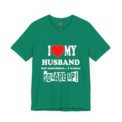 Square Up-Husband-Jersey Knit T-Shirt