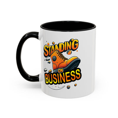 Standing on Business-Tim Boot-Accent Coffee Mug (11, 15oz)