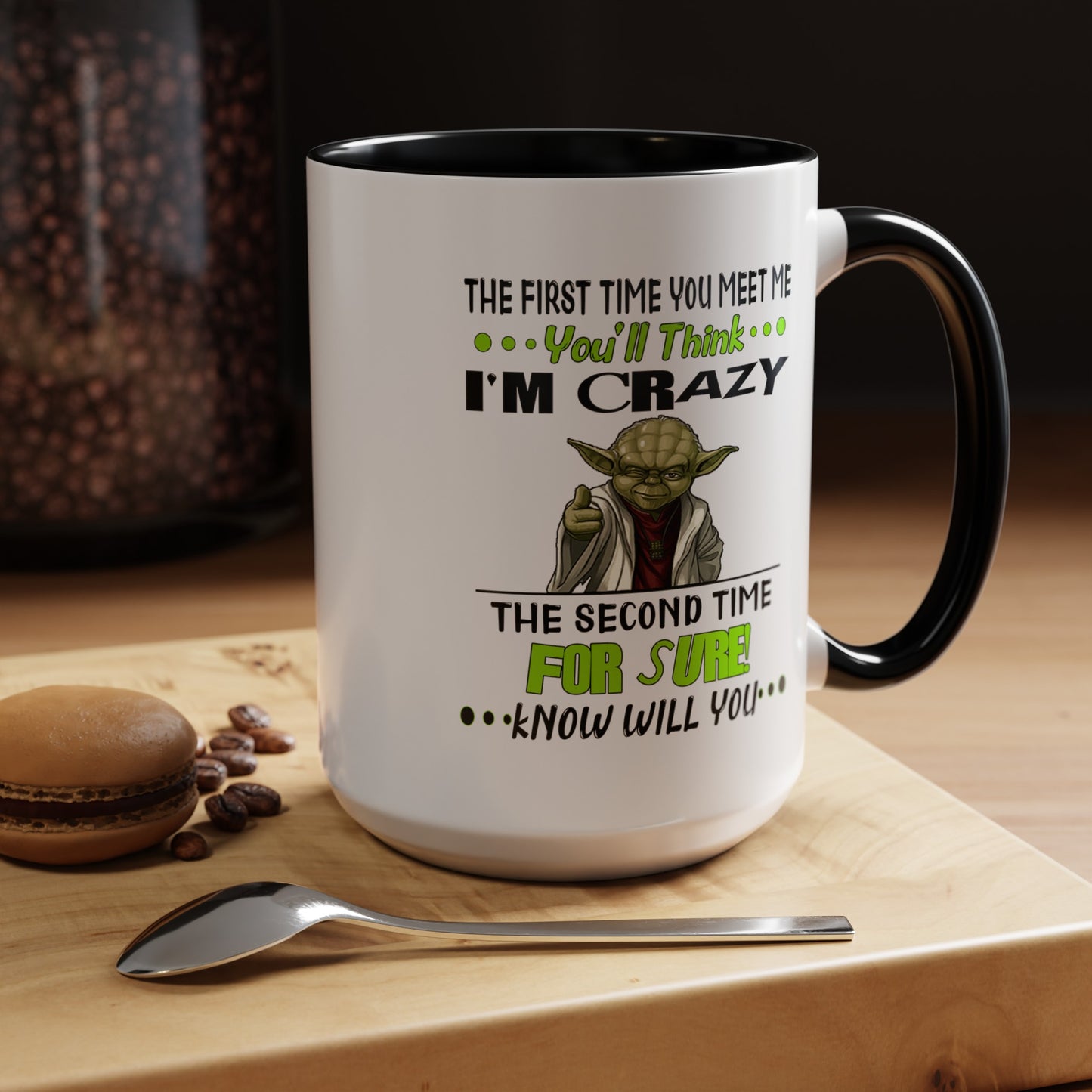 Crazy Yoda-Accent Coffee Mug (11, 15oz)