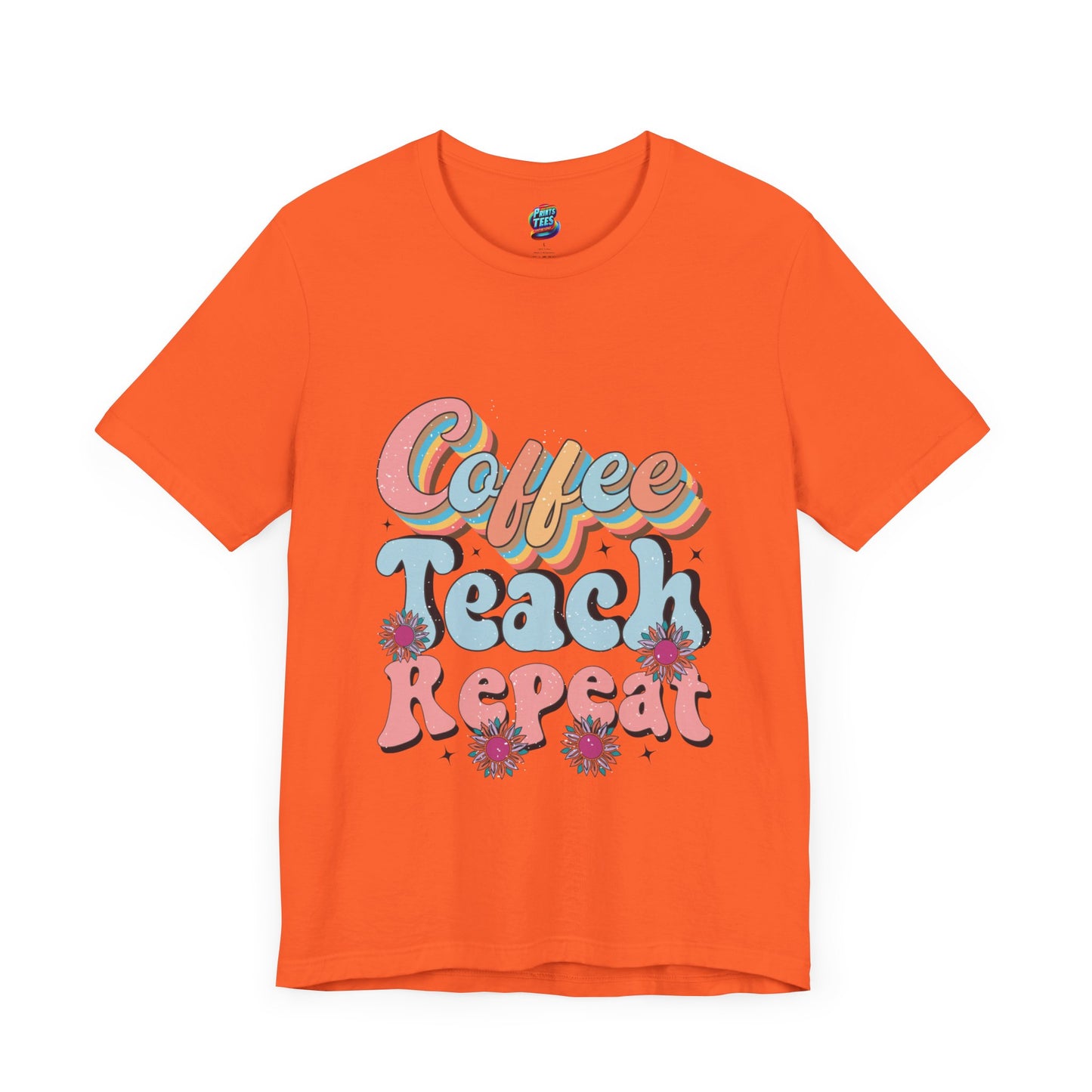 Coffee-Teach-Repeat-Jersey Knit T-Shirt