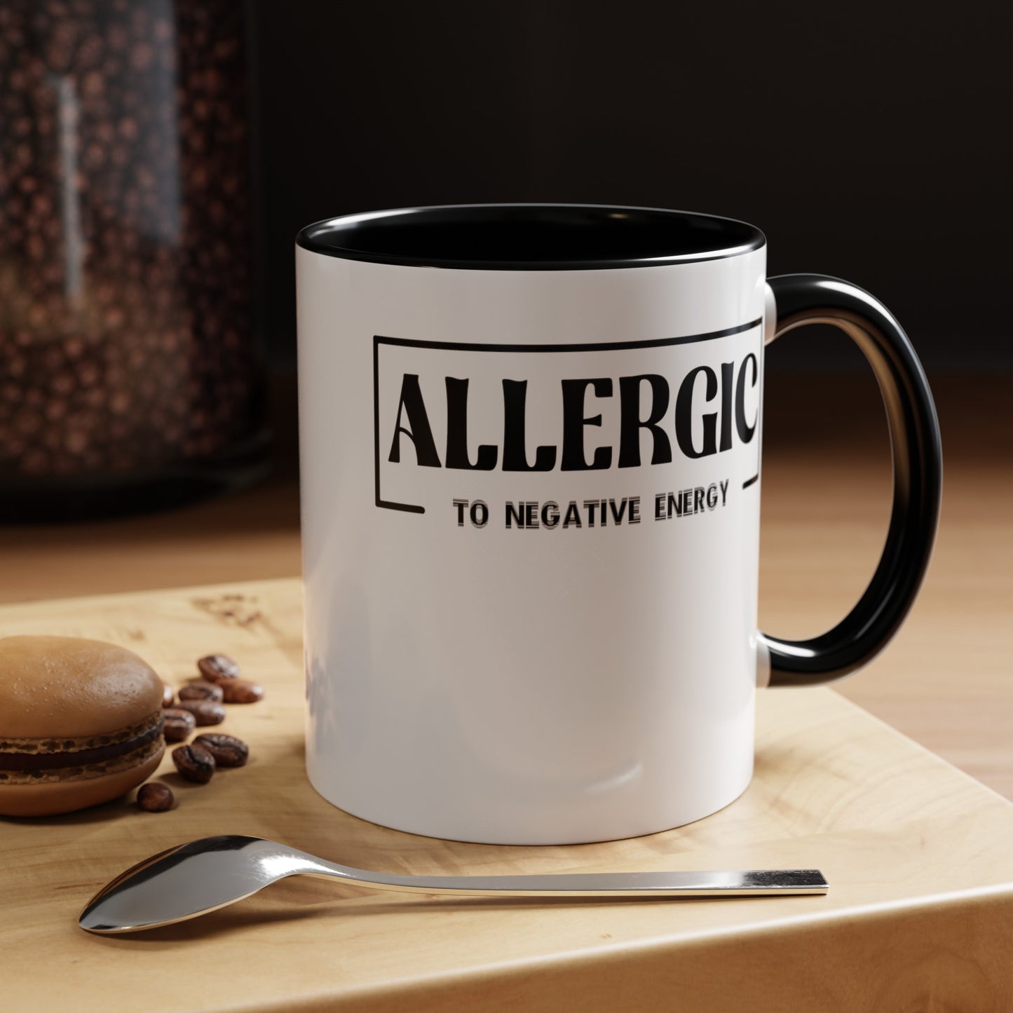 Allergic to Negative Energy-Accent Coffee Mug (11, 15oz)