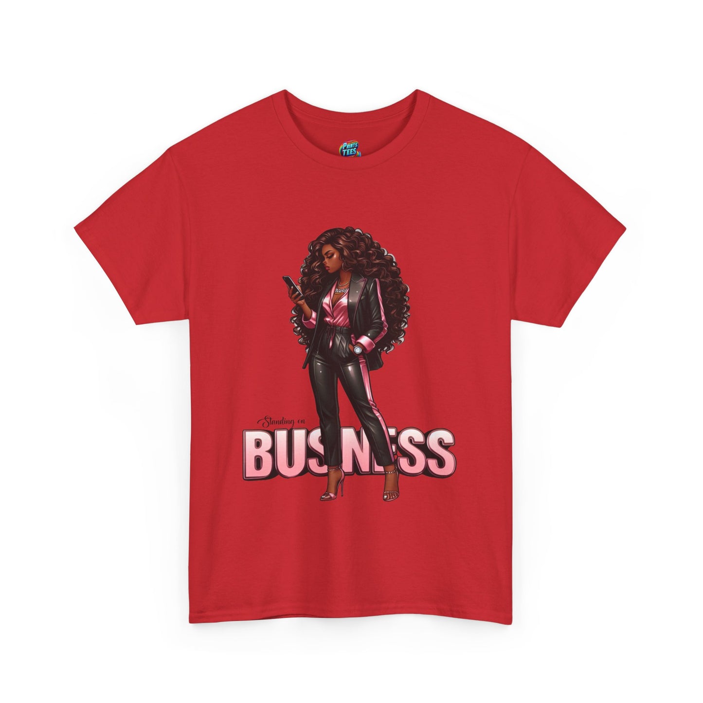 Standing on Business-Black Woman-Heavy Cotton Classic Tee