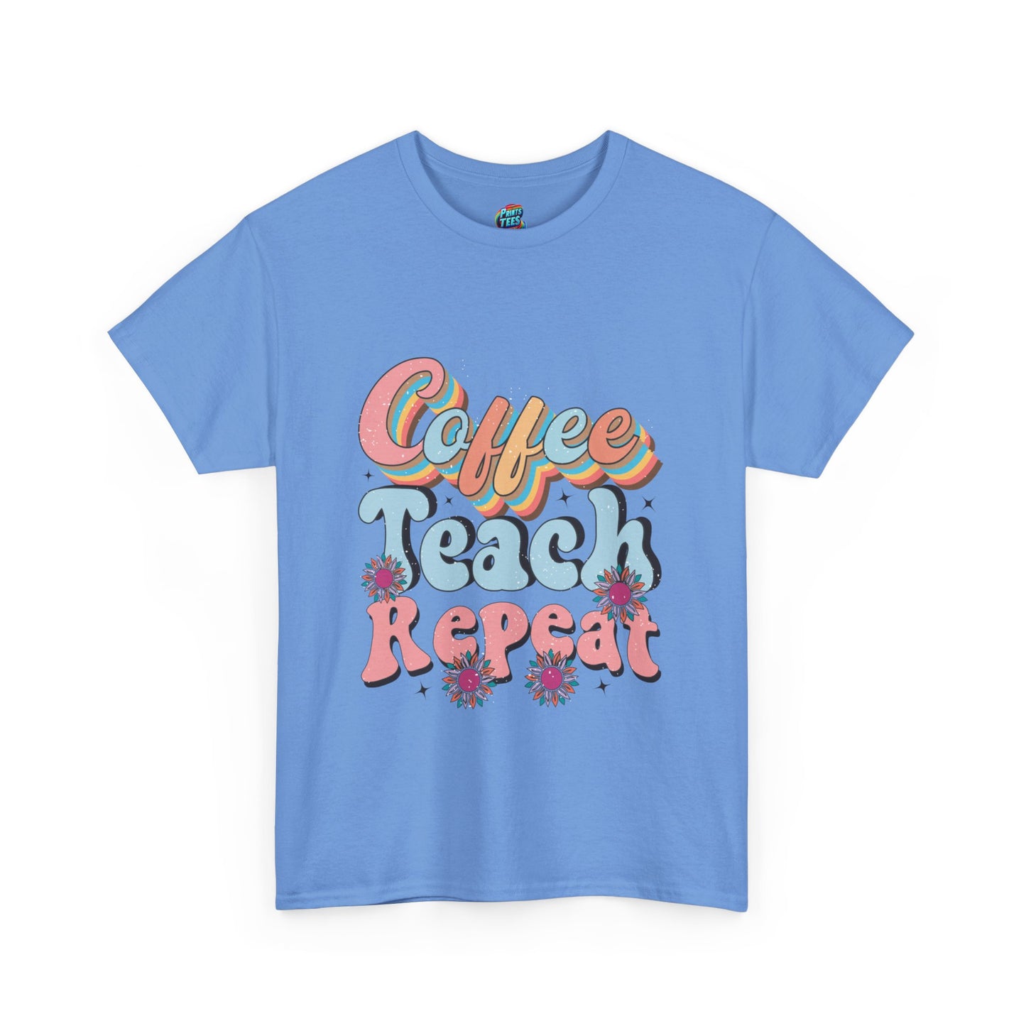 Coffee-Teach-Repeat-Heavy Cotton Classic Tee