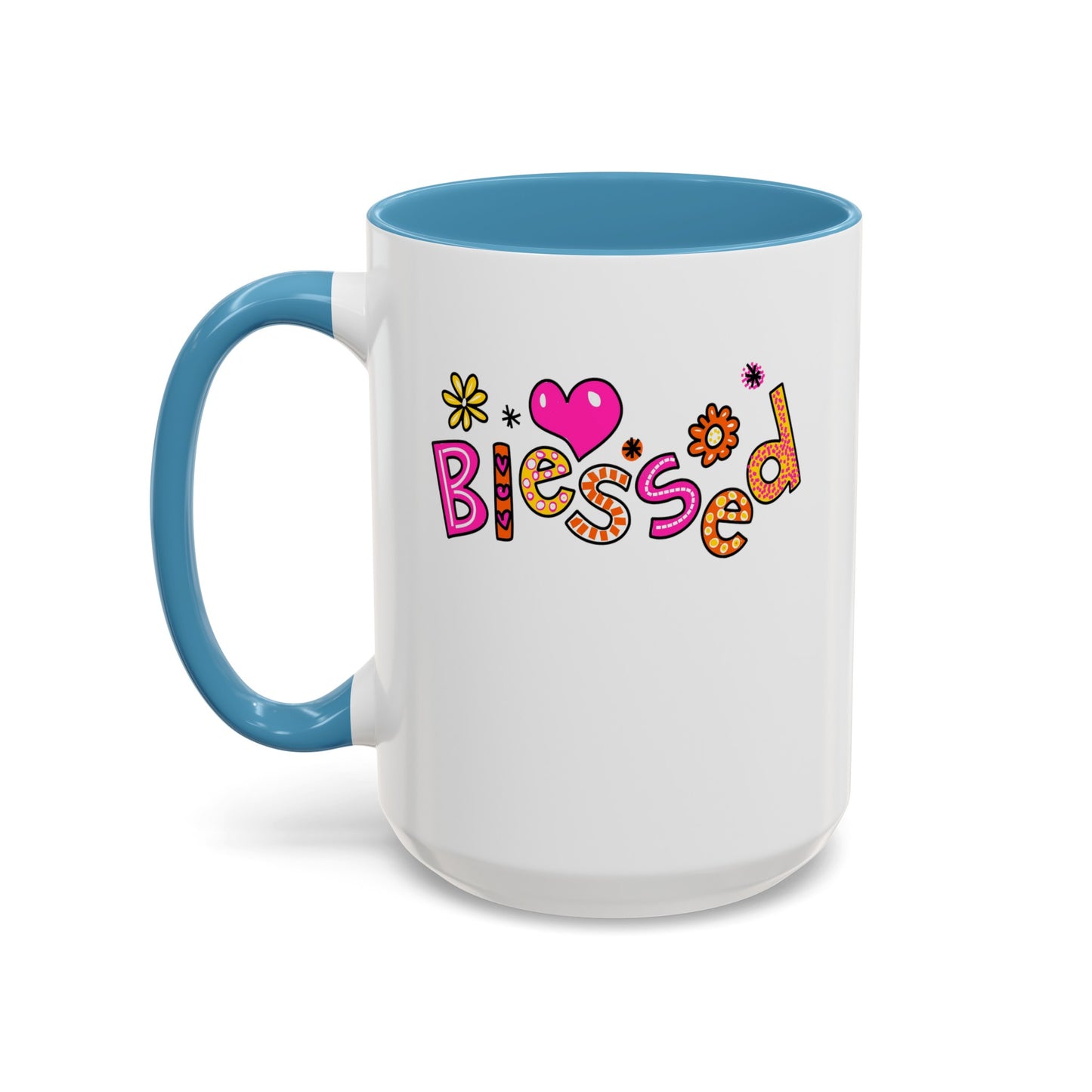Blessed Flowers-Accent Coffee Mug (11, 15oz)