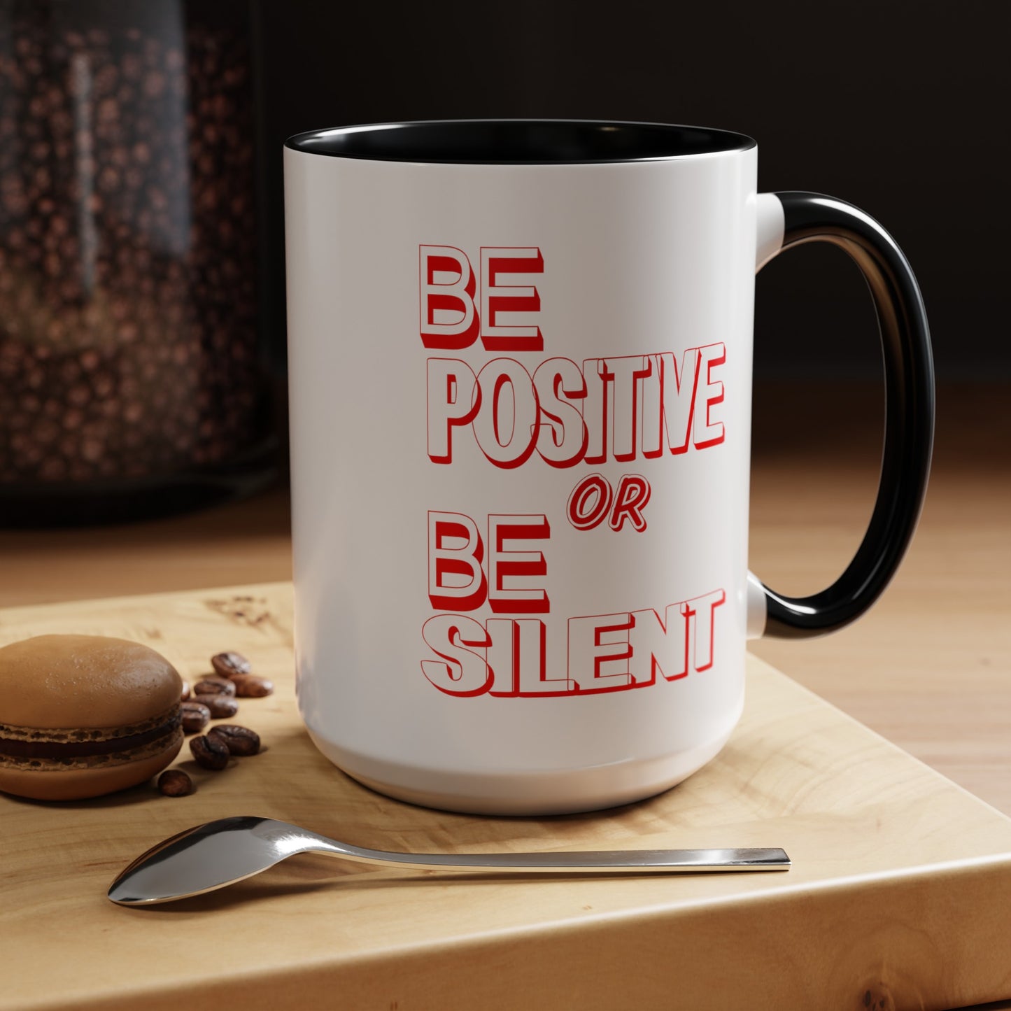 Be Positive-Accent Coffee Mug (11, 15oz)