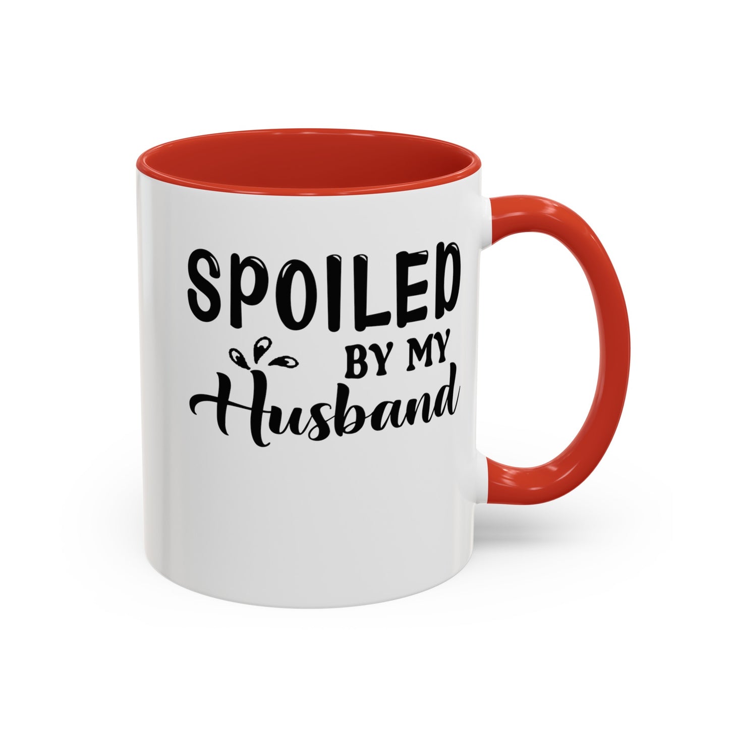 Spoiled By My Husband-Accent Coffee Mug (11, 15oz)