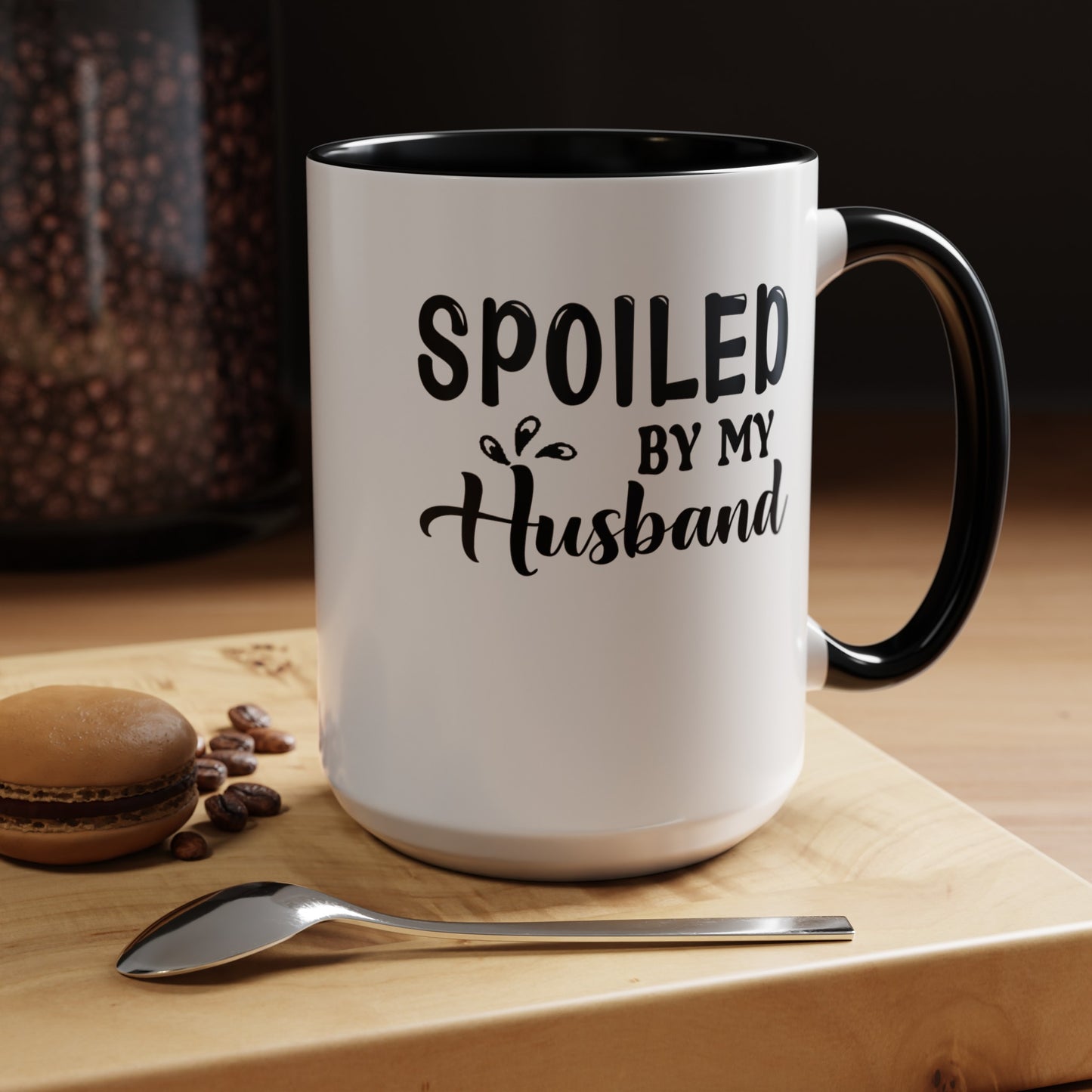 Spoiled By My Husband-Accent Coffee Mug (11, 15oz)