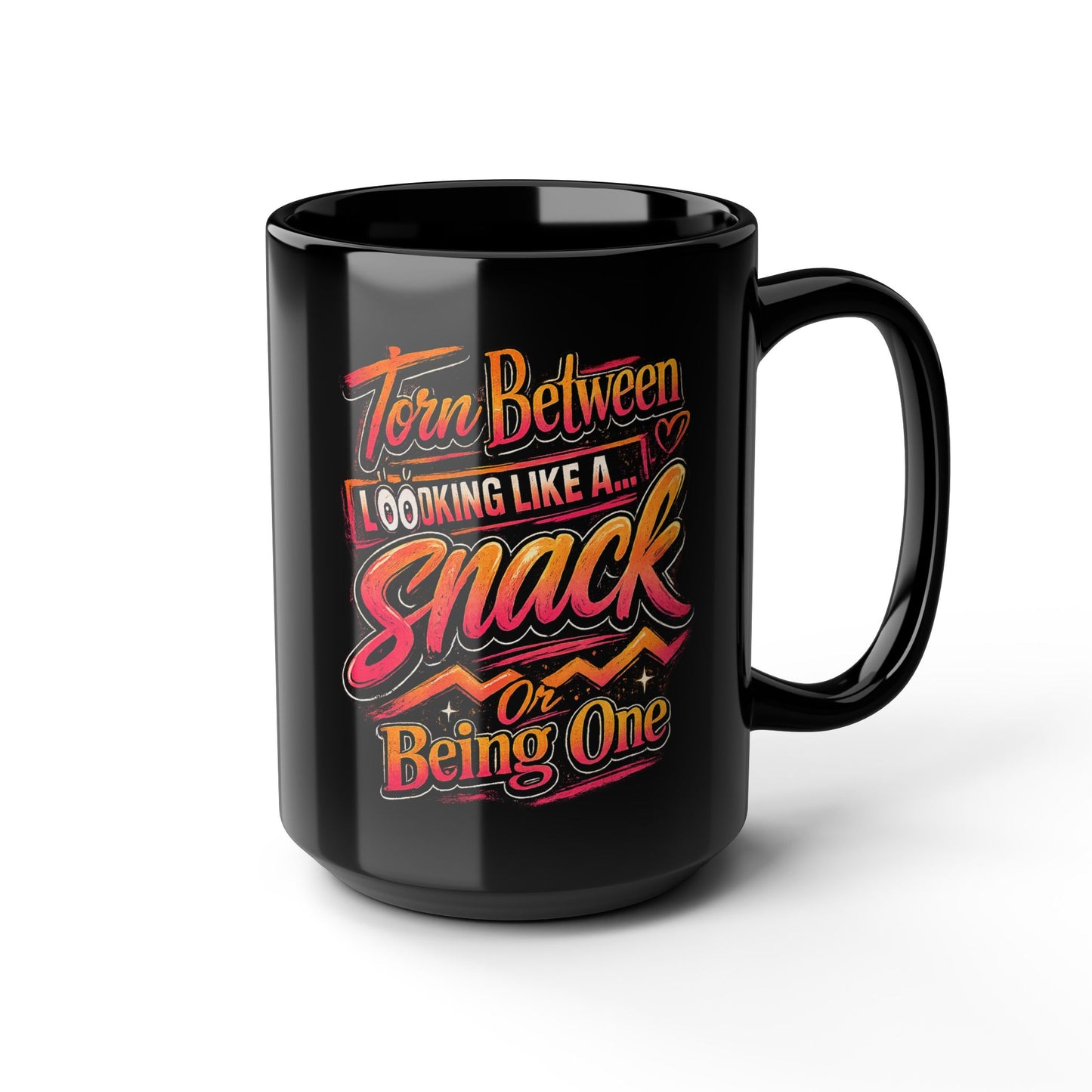 A Snack-Funny Black Mug (15oz)
