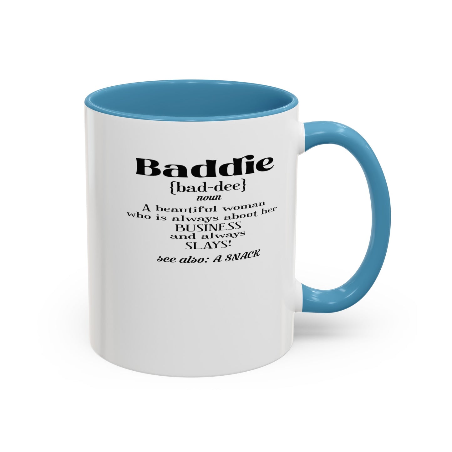 Baddie Definition-Accent Coffee Mug (11, 15oz)
