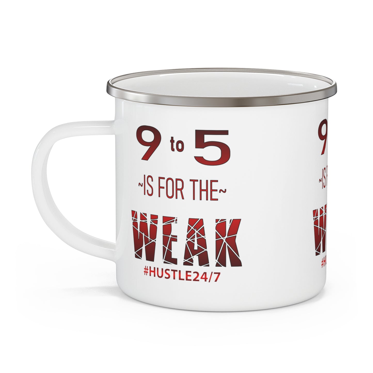 9 to 5-Enamel Camping Mug, 12oz