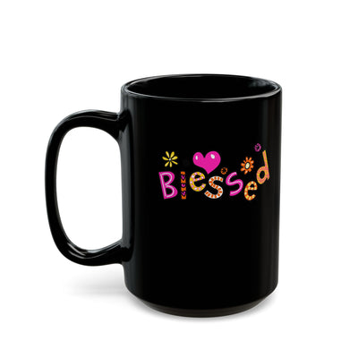 Blessed Flowers-Black Mug (11oz, 15oz)