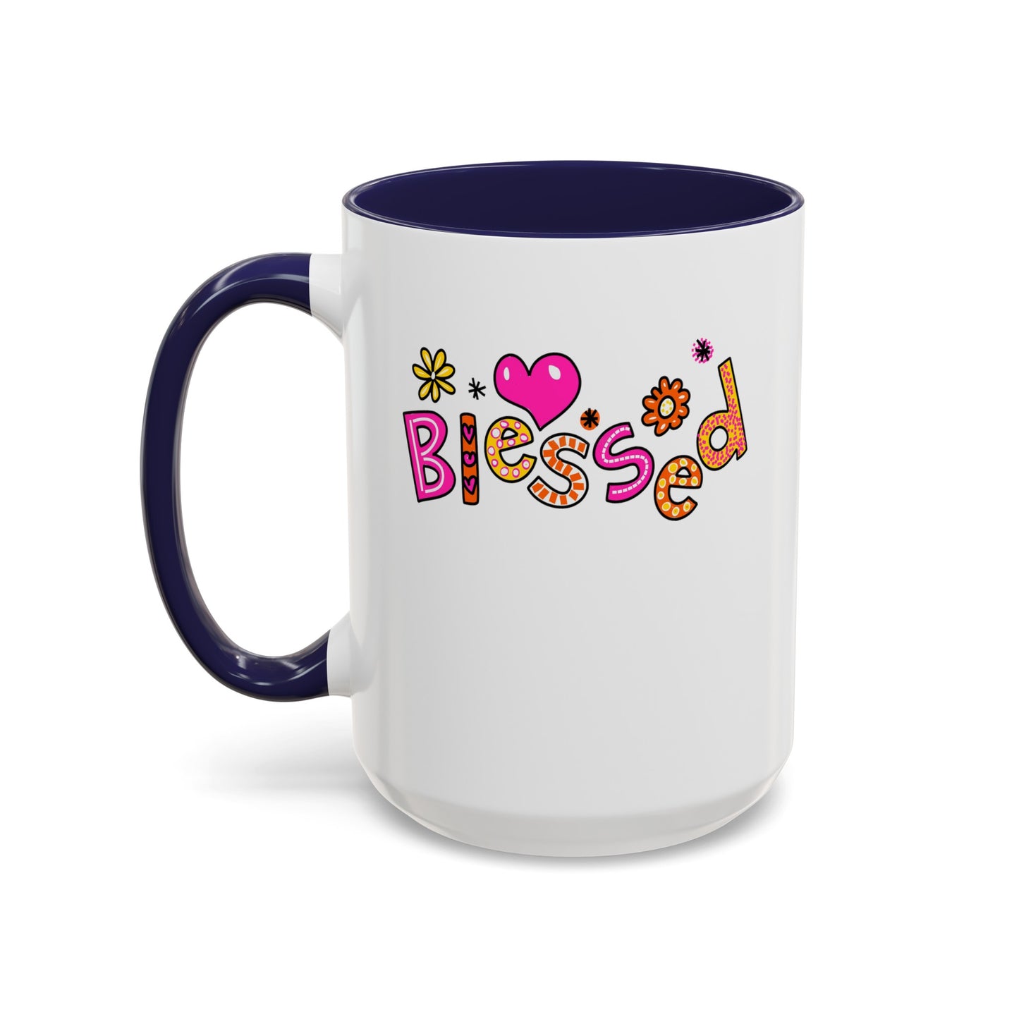 Blessed Flowers-Accent Coffee Mug (11, 15oz)
