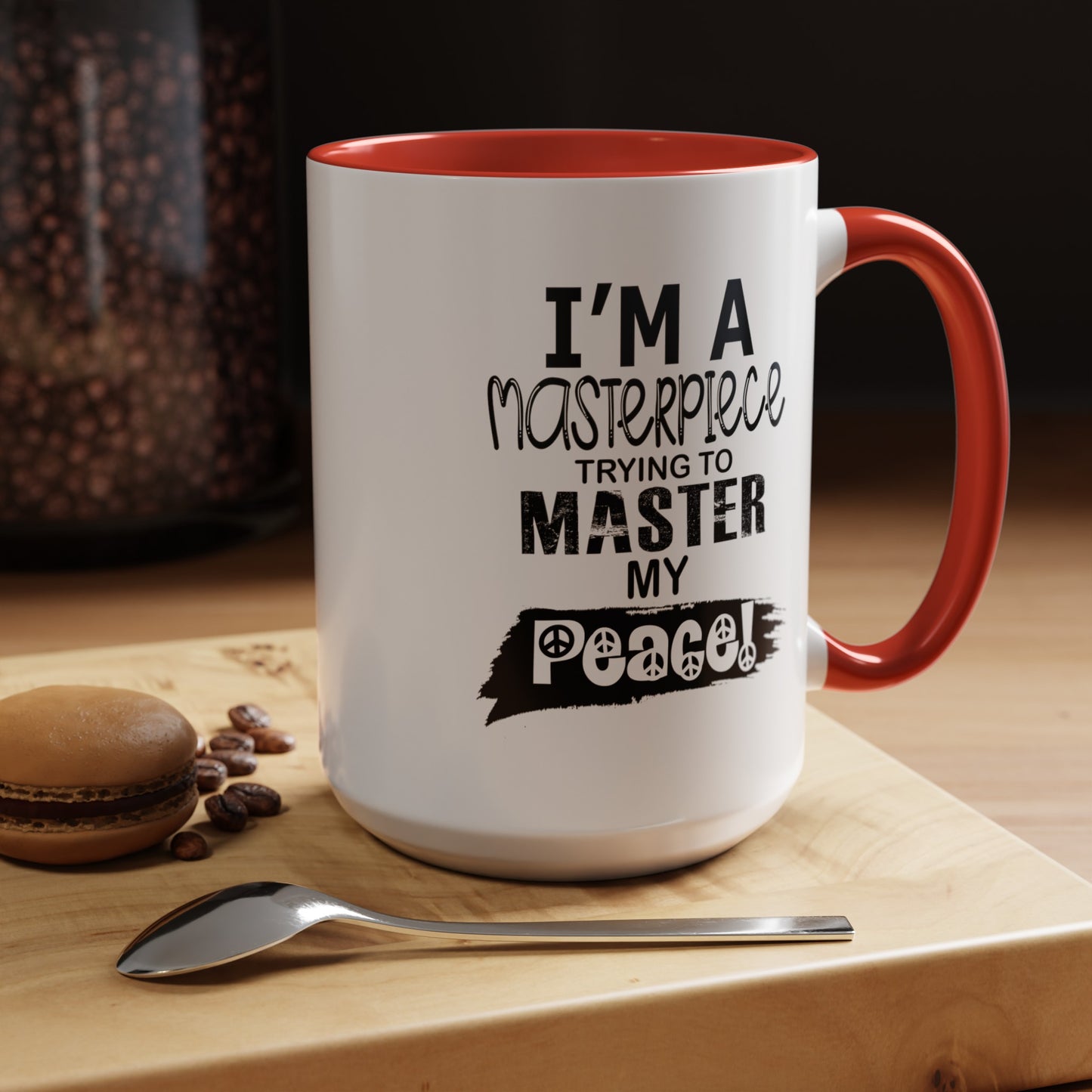 Master Peace-Black-Accent Coffee Mug (11, 15oz)