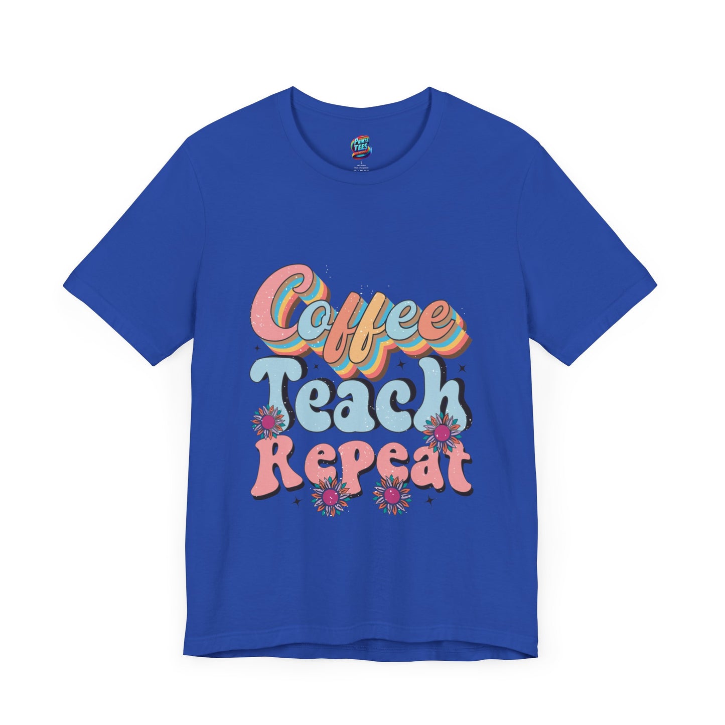 Coffee-Teach-Repeat-Jersey Knit T-Shirt