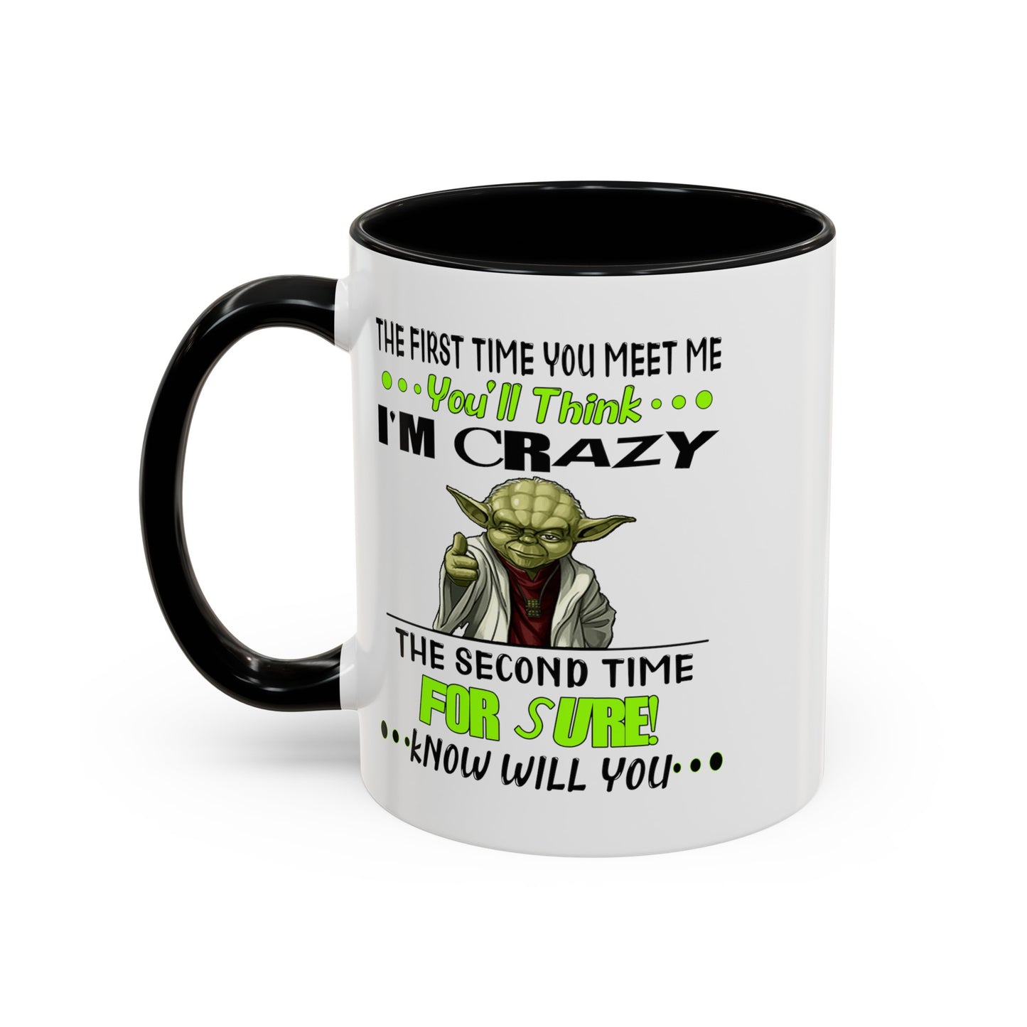 Crazy Yoda-Accent Coffee Mug (11, 15oz)