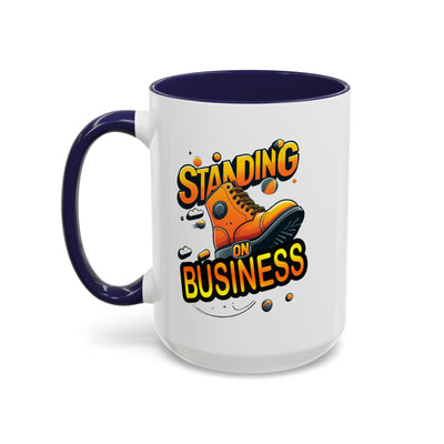 Standing on Business-Tim Boot-Accent Coffee Mug (11, 15oz)