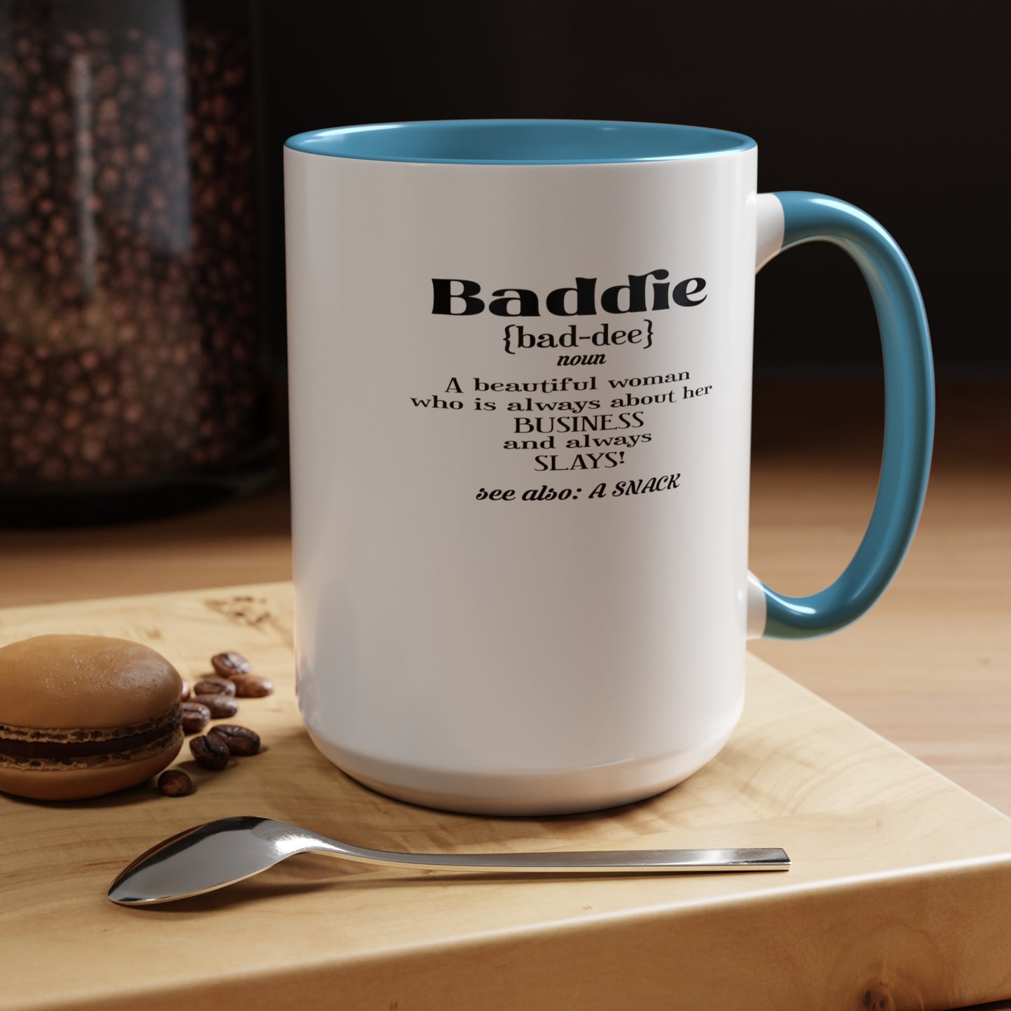 Baddie Definition-Accent Coffee Mug (11, 15oz)