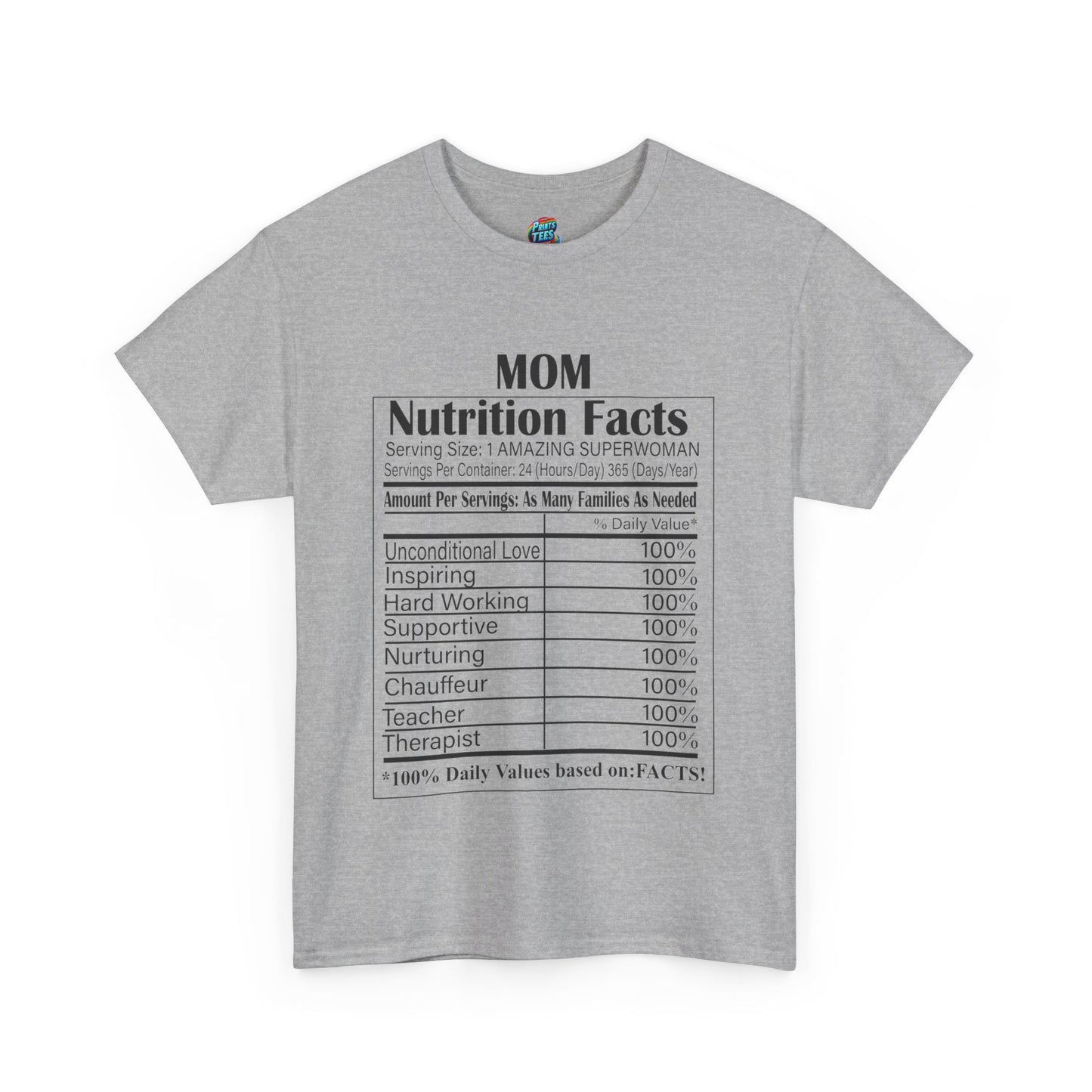 Mom-Nutritional Facts-Heavy Cotton Classic Tee