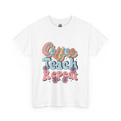 Coffee-Teach-Repeat-Heavy Cotton Classic Tee