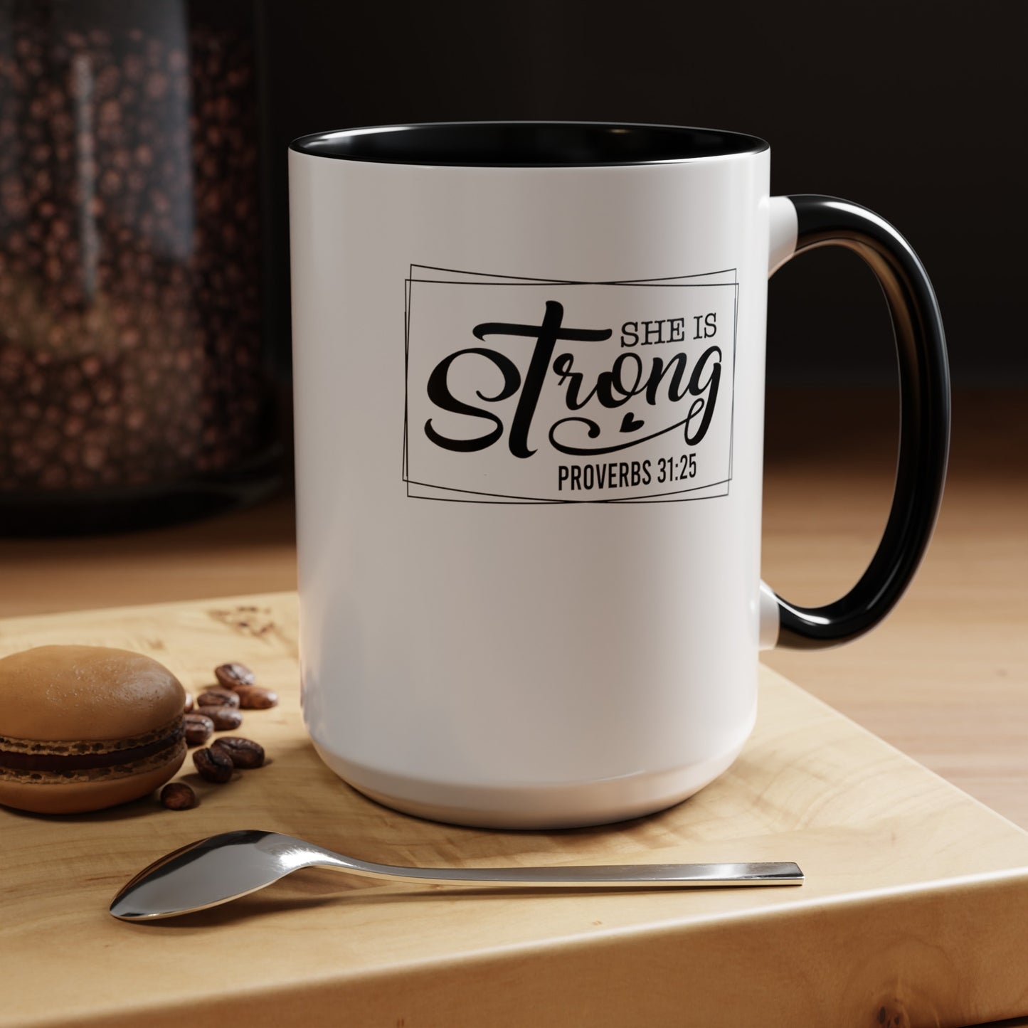 She is Strong-Accent Coffee Mug (11, 15oz)