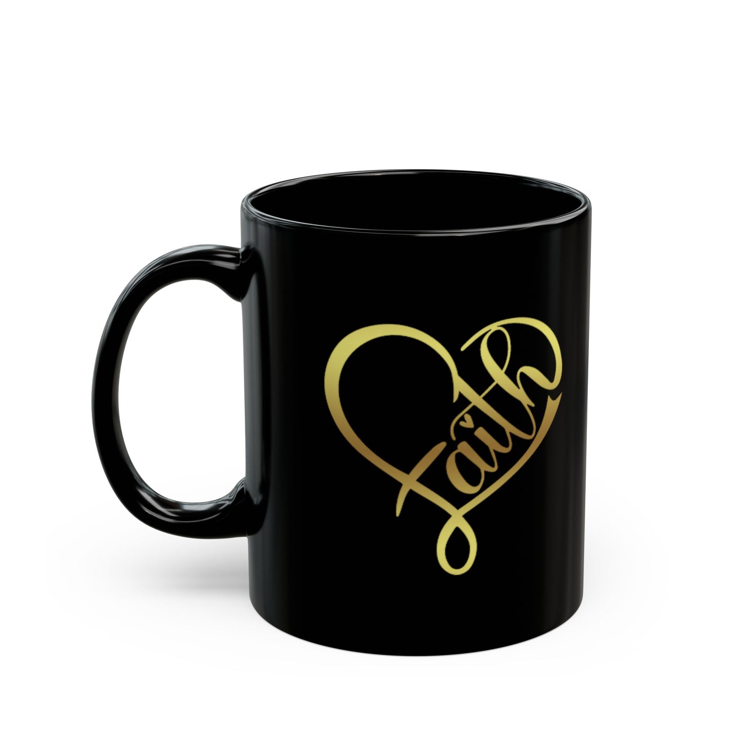 Faith Heart-Black Mug (11oz, 15oz)