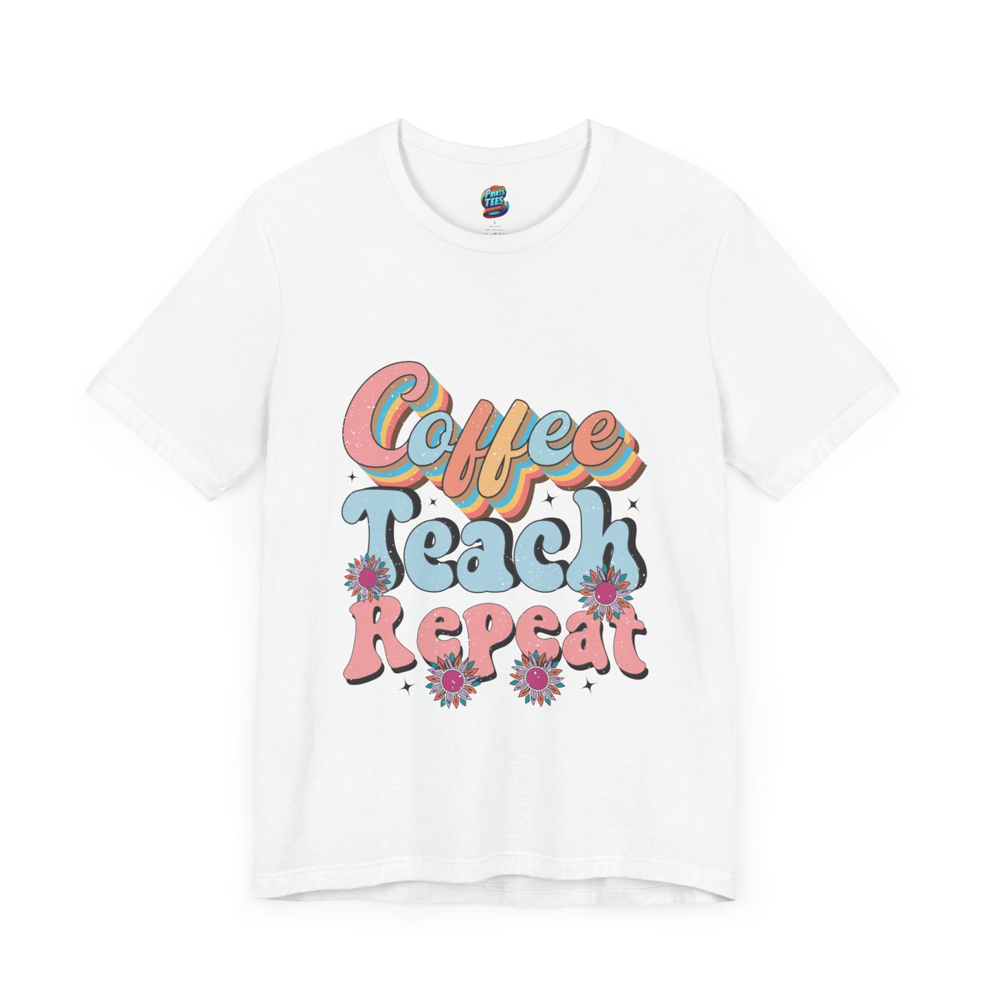 Coffee-Teach-Repeat-Jersey Knit T-Shirt