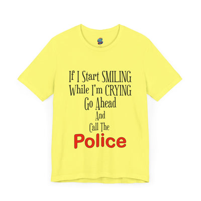 Smiling-Crying-Jersey Knit T-Shirt